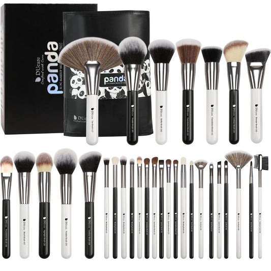 DUcare 31Pcs Pro Makeup Brushes Set with Organizer Dense Ultra Soft Bristle Luxury Make up Brushes for Foundation,Face Blending Powder, Contour, Bronzer,Highlight, Concealer, Eyeshadow