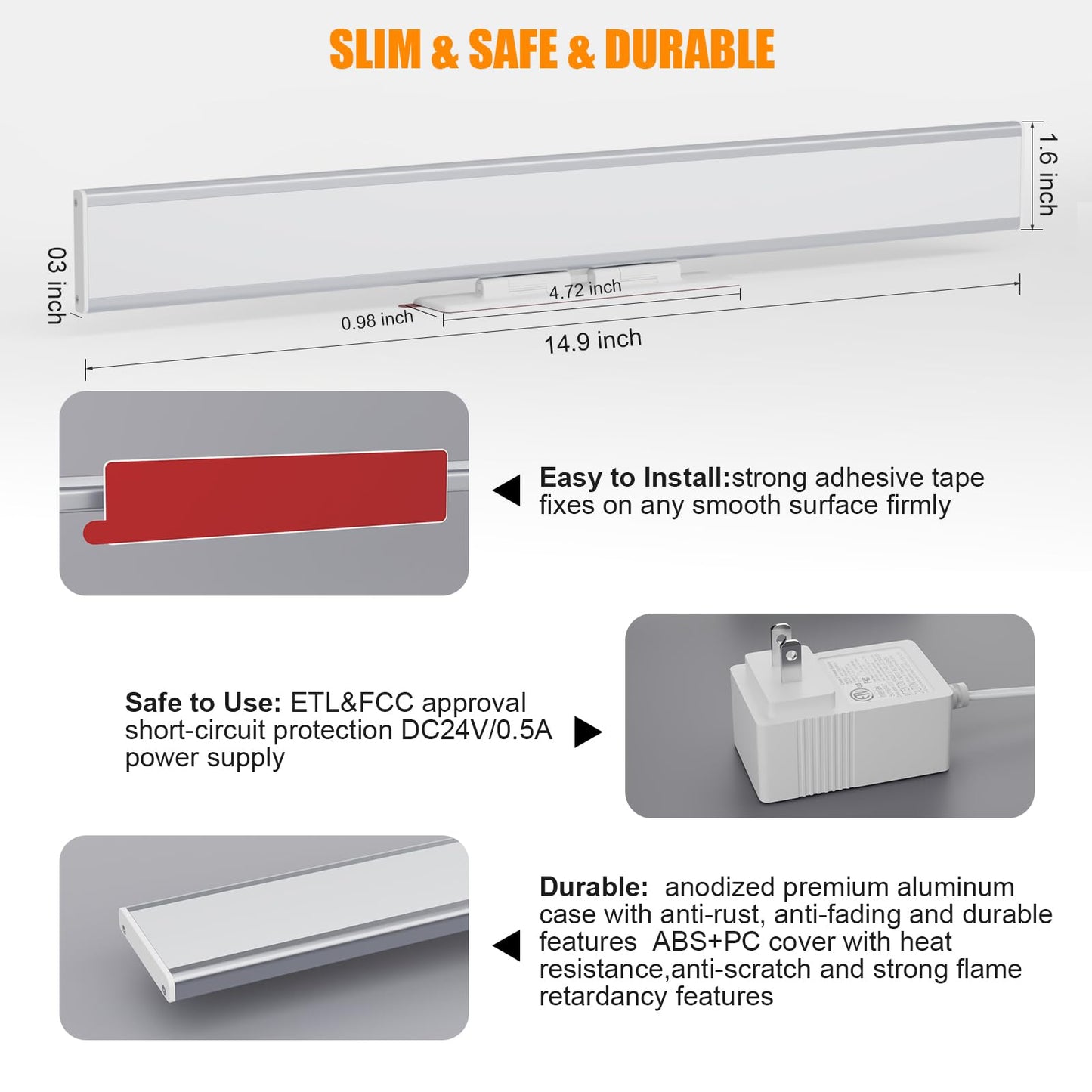 MY BEAUTY LIGHT Bright Dimmable Led Vanity Light Bar for Mirror, 2600K-6800K Adjustable Color Temperature Bathroom Vanity Light Fixtures, 0°-135° Angle Adjustable LED Makeup Mirror Lights