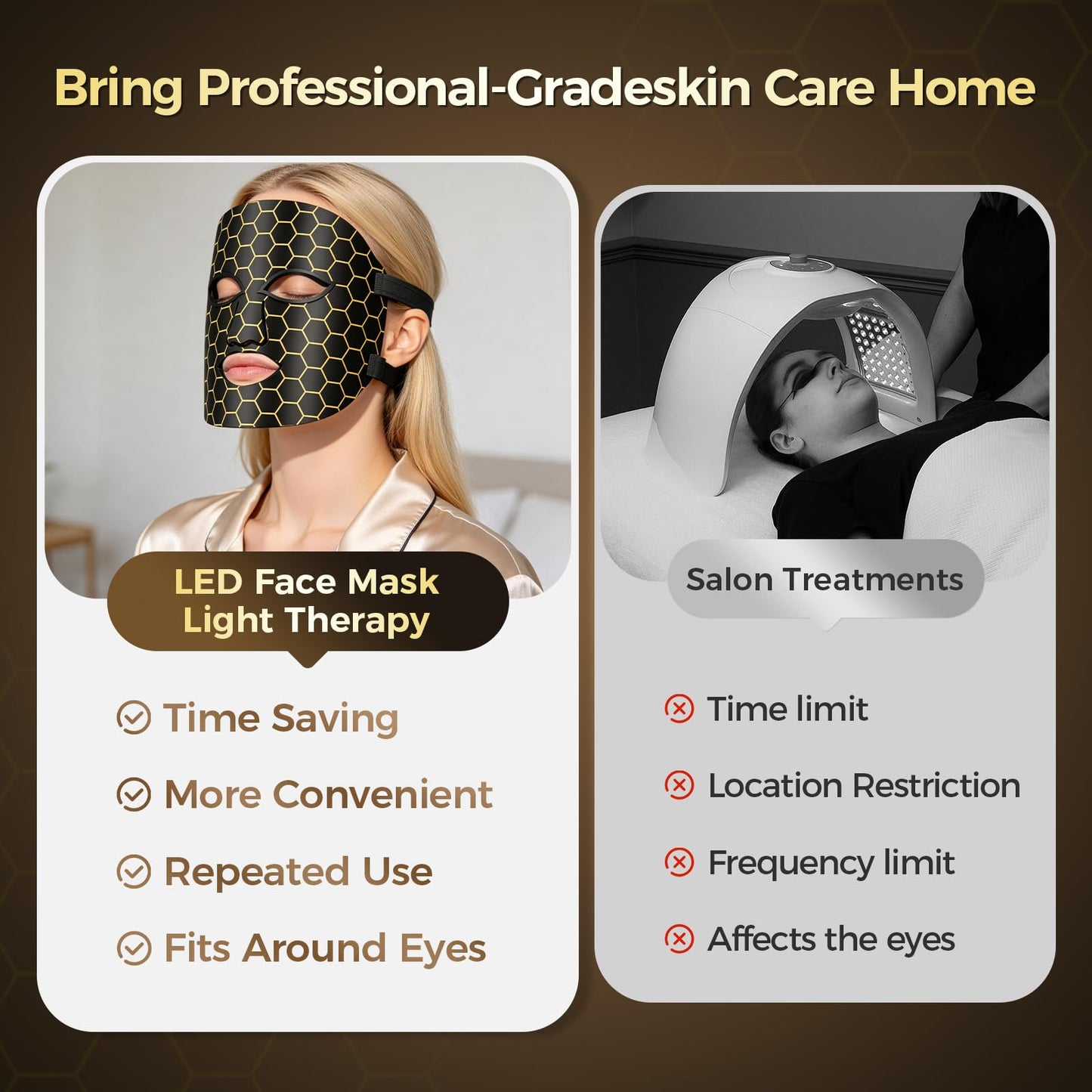 Red Light Therapy Mask for Face, Near Infrared 850nm, Anti-Aging Wrinkle Reduction & Acne Treatment, At-Home Skin Rejuvenation Beauty Device for Women & Men