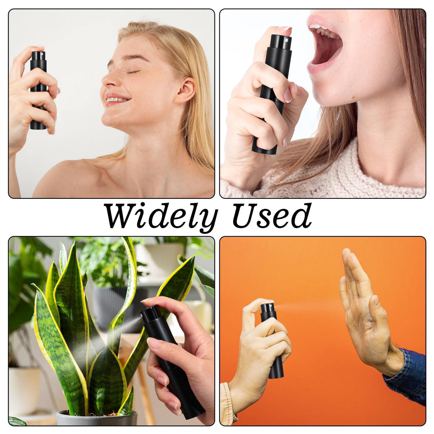 Wanmu 15Pcs 8ML Atomizer Perfume Spray Bottle for Travel, Refillable Perfume Bottle, Empty Cologne Dispenser, Twist Type Pocket Cologne Sprayer, Black