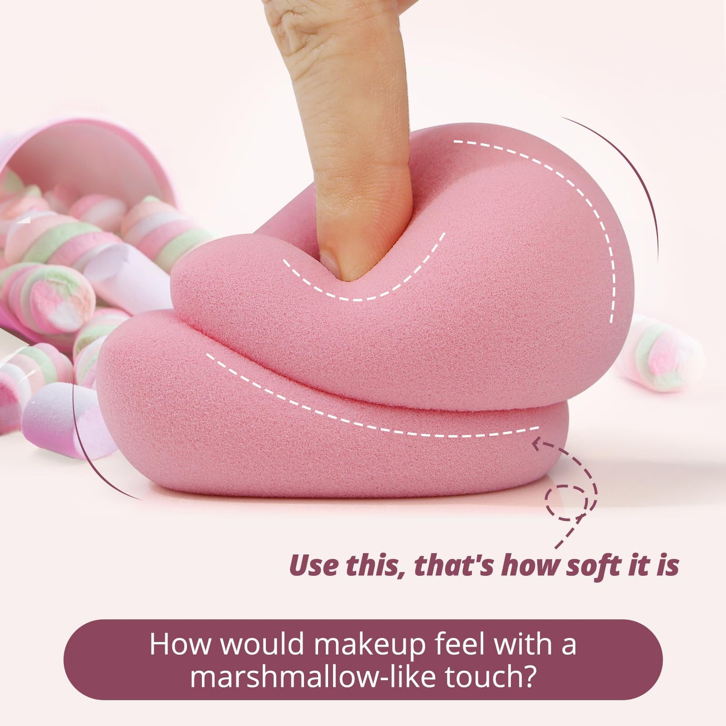 BEAKEY Makeup Sponge Set 5 Pack & Flat Duo Patented Makeup Sponge Set of 2