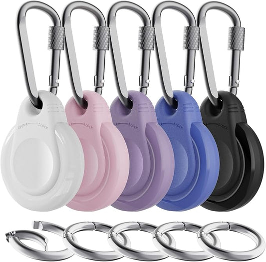 Waterproof Holder for AirTag Keychain Lock Case for Apple AirTags Keyring Durable Lightweight Cover for AirTag for Keys Kids Luggage Backpacks Pet Collar Multicolor 5Pack