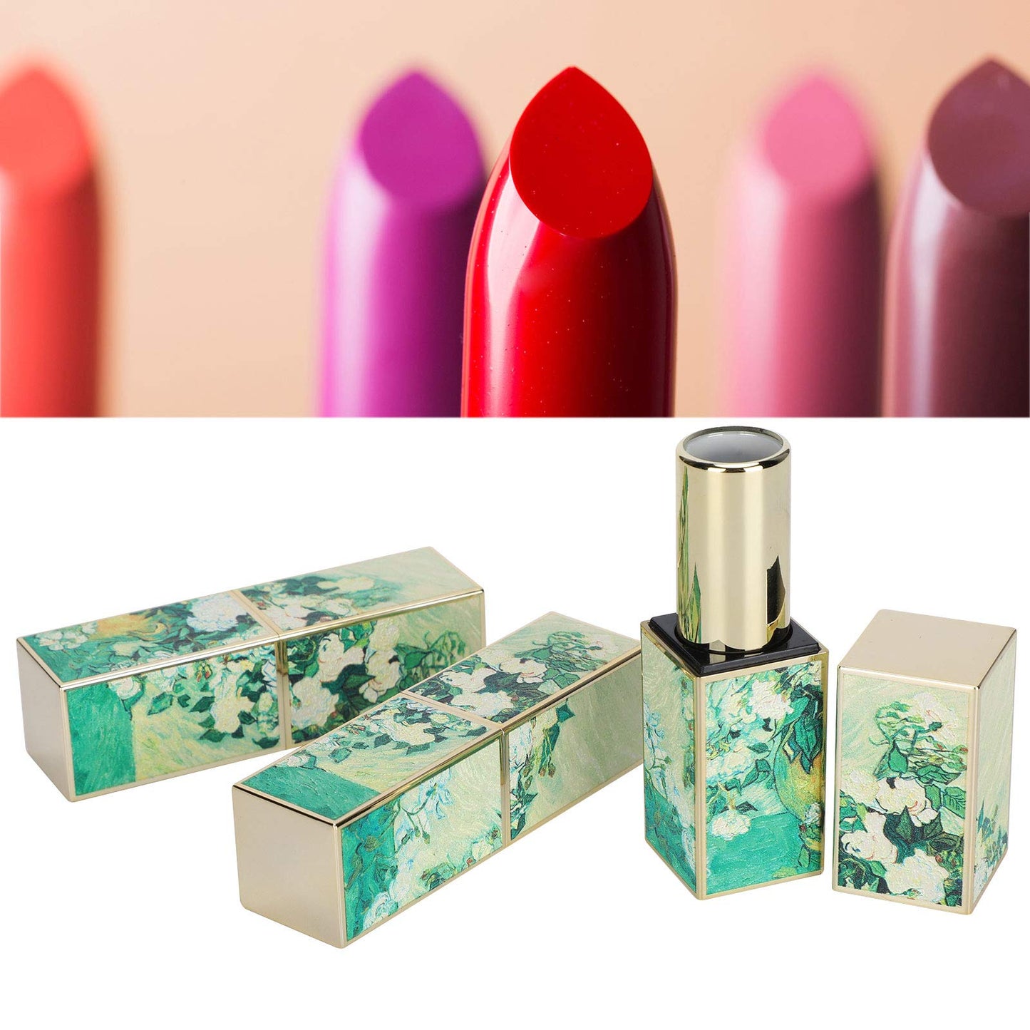ZJchao Lipstick Tube, 3pcs DIY Magnetic Snap Empty Lipstick Tube DIY Refillable Lip Container Cosmetic Tool Portable Lip Gloss Containers for Women Girls Makeup