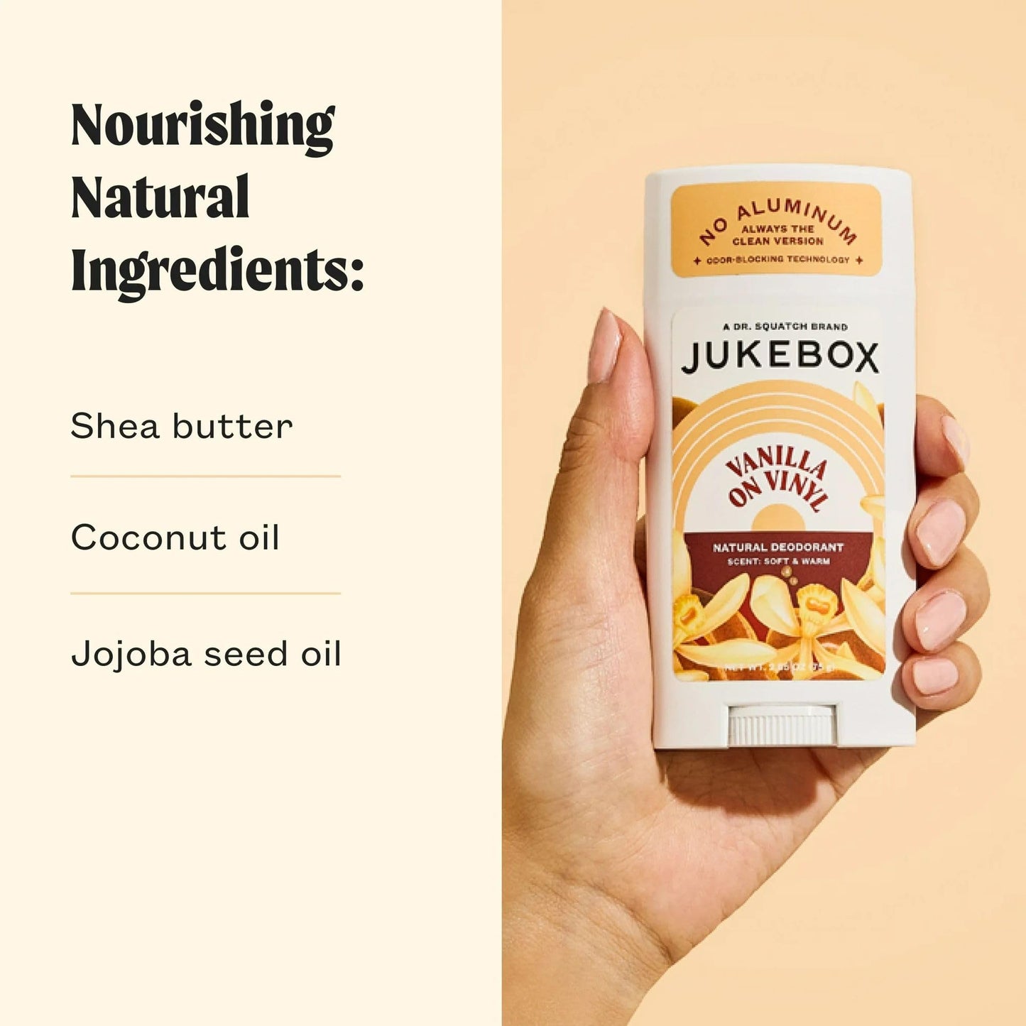 Jukebox Natural Deodorant for Women–Vanilla on Vinyl-Aluminum-Free, No Baking Soda, No Harsh Chemicals, Odor Blocking Technology, Vanilla Bean, Ylang Ylang, Amber-a Dr. Squatch Brand-2.65oz, 2 Pack