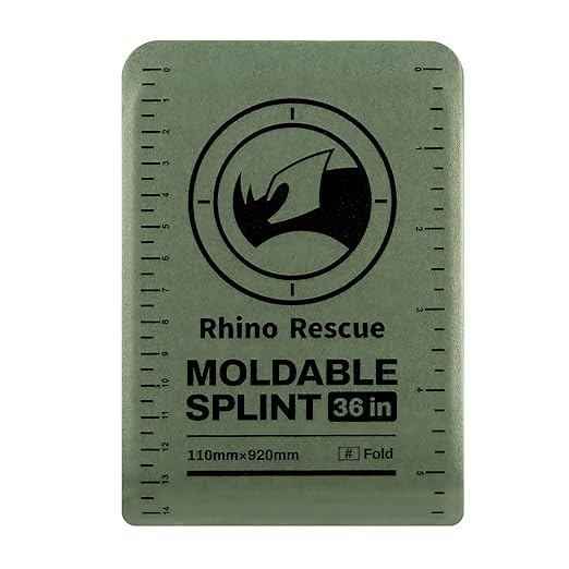 RHINO RESCUE First Aid Splint 36" X 4.3" Green-Gray, Keep Bones in Position (1, Folded)