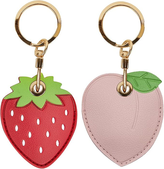 Leather Keychain Case Holder Compatible with Apple AirTag, GPS Airtag Keychain Finder Tracker with Key Ring, Anti-Scratch Protective Air Tag Cover