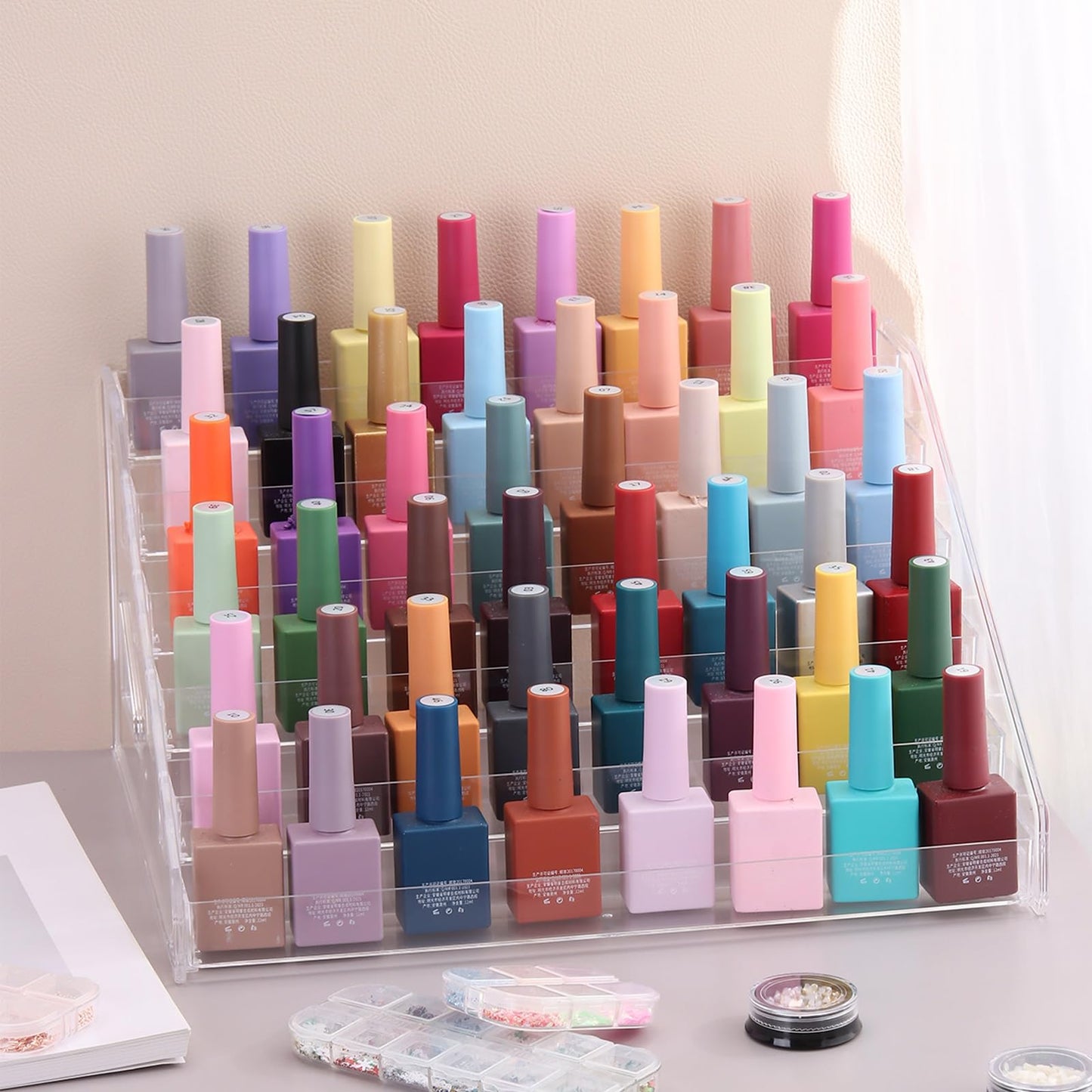 SUTOKAKA 6-Tier Clear Acrylic Nail Polish Organizer Stand