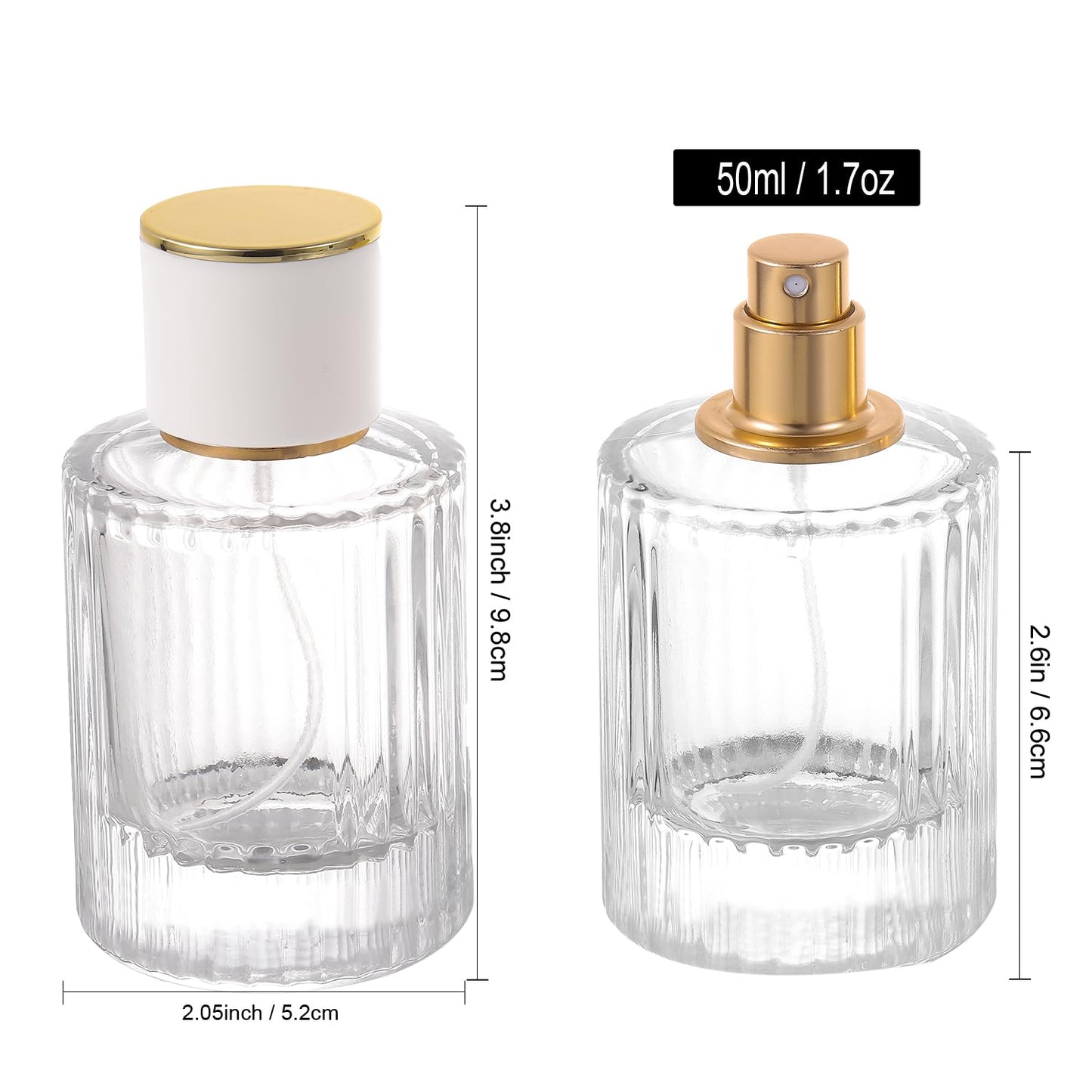 YWG Stone Cologne Travel Bottle Refillable, 2 Pack 50ml Empty Perfume Spray Bottles, Glass Perfume Atomizer Vintage Cologne Sample Container Travel Essentials for Frangrance Toiletries Cosmetic