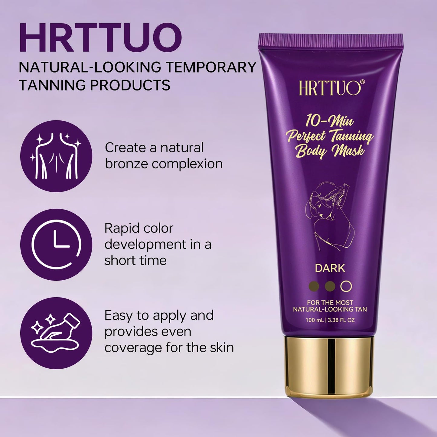 10 Min Express Self Tanner Body Mask, Fast-Acting Streak-Free Sunless Tan Formula for Full Body, Natural-Looking Bronze, Quick Dry & Transfer-Resistant Gradual Tanner (1pc)