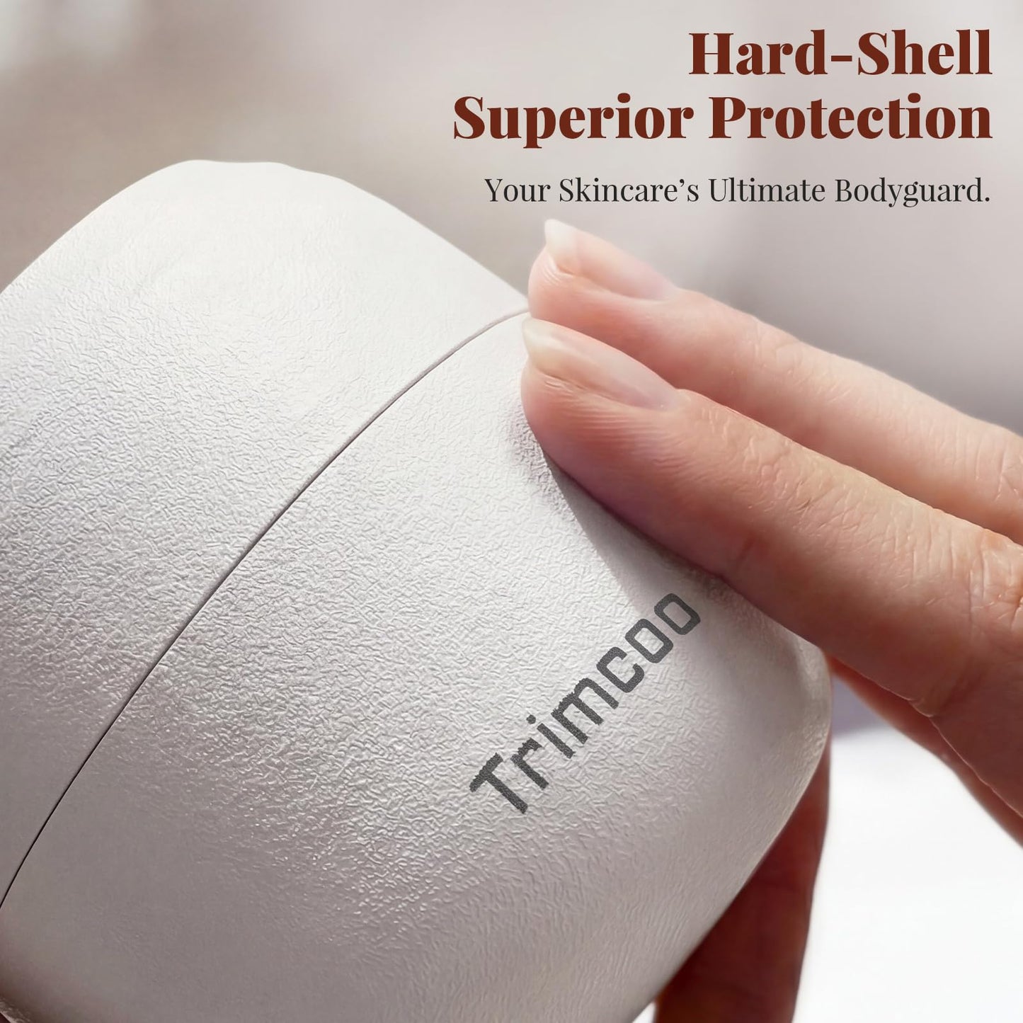 Trimcoo New Travel Toiletry Containers [Ultra Leakproof] TSA-Approved, PLA Hard Shell Jars with 5 Magnetic Labels, Wide Mouth Bottles for Lotion, Cleanser, Shampoo, Conditioner, Beige, 3 Pack, 1OZ