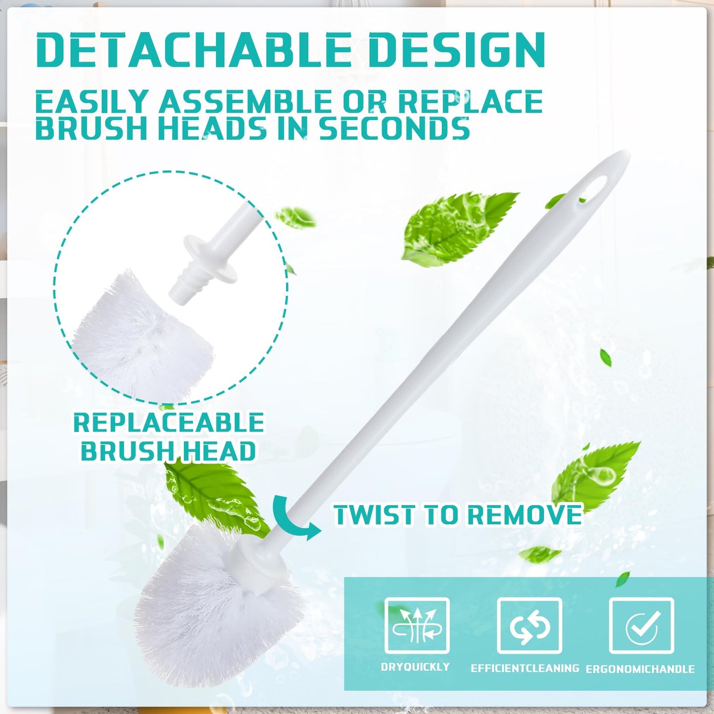 Tioncy 50 Pcs 14.2 Inch Toilet Brush Commercial Heavy Duty Toilet Bowl Cleaning Scrub Long Scrubber for Bathroom Cleaning Supplies