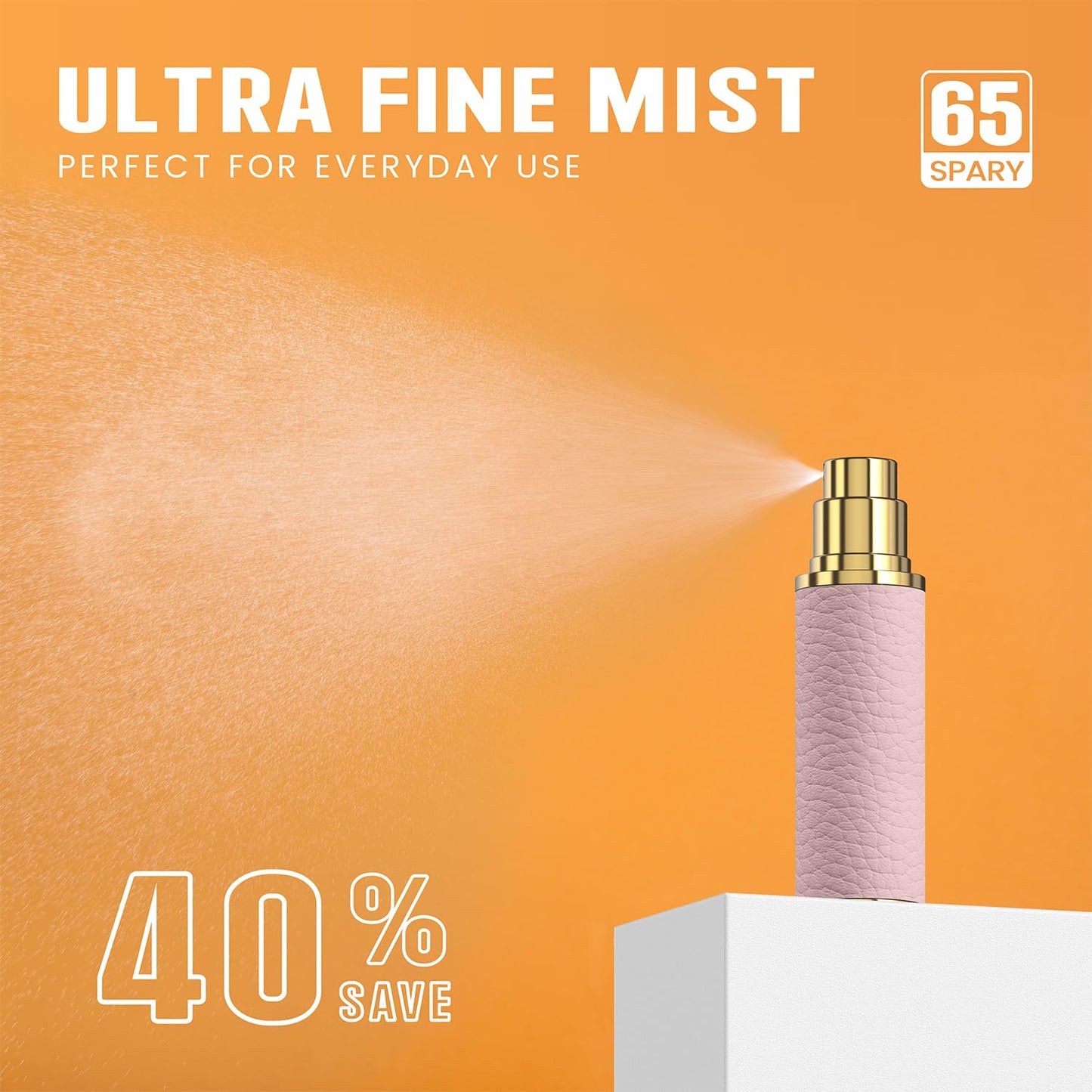 FENHON 5ml Travel Perfume Atomizer Refillable, Mini Portable Genuine Leather Cologne Sprayer, Pocket Size Empty Fragrance Spray Bottle - Gift for Women Men (Pink)