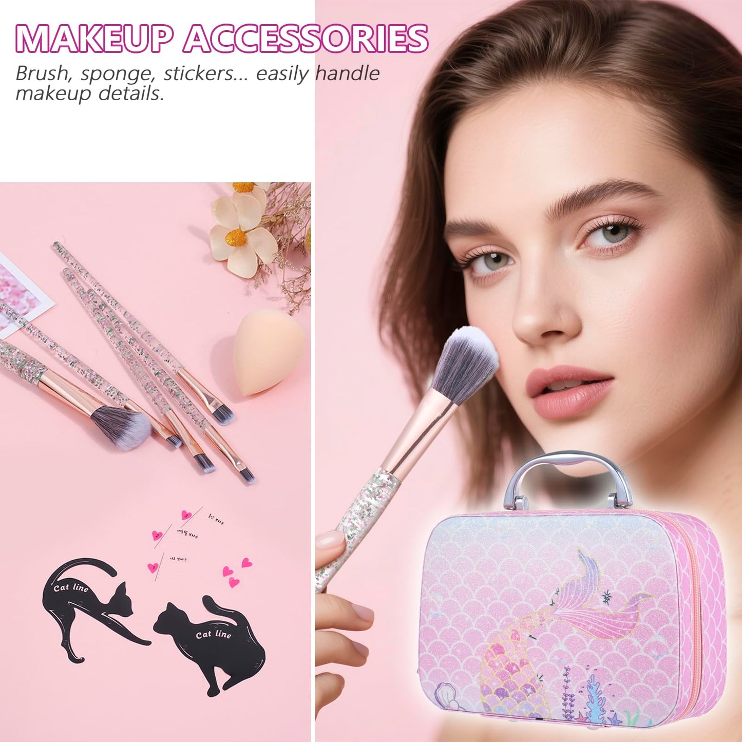 Travel Makeup Kit, Makeup Set For Teen Girls, Make up Gift Set For Women with Makeup Box, Eyeshadow Palettes, Foundation, Concealer, brushes set (Colors 29)