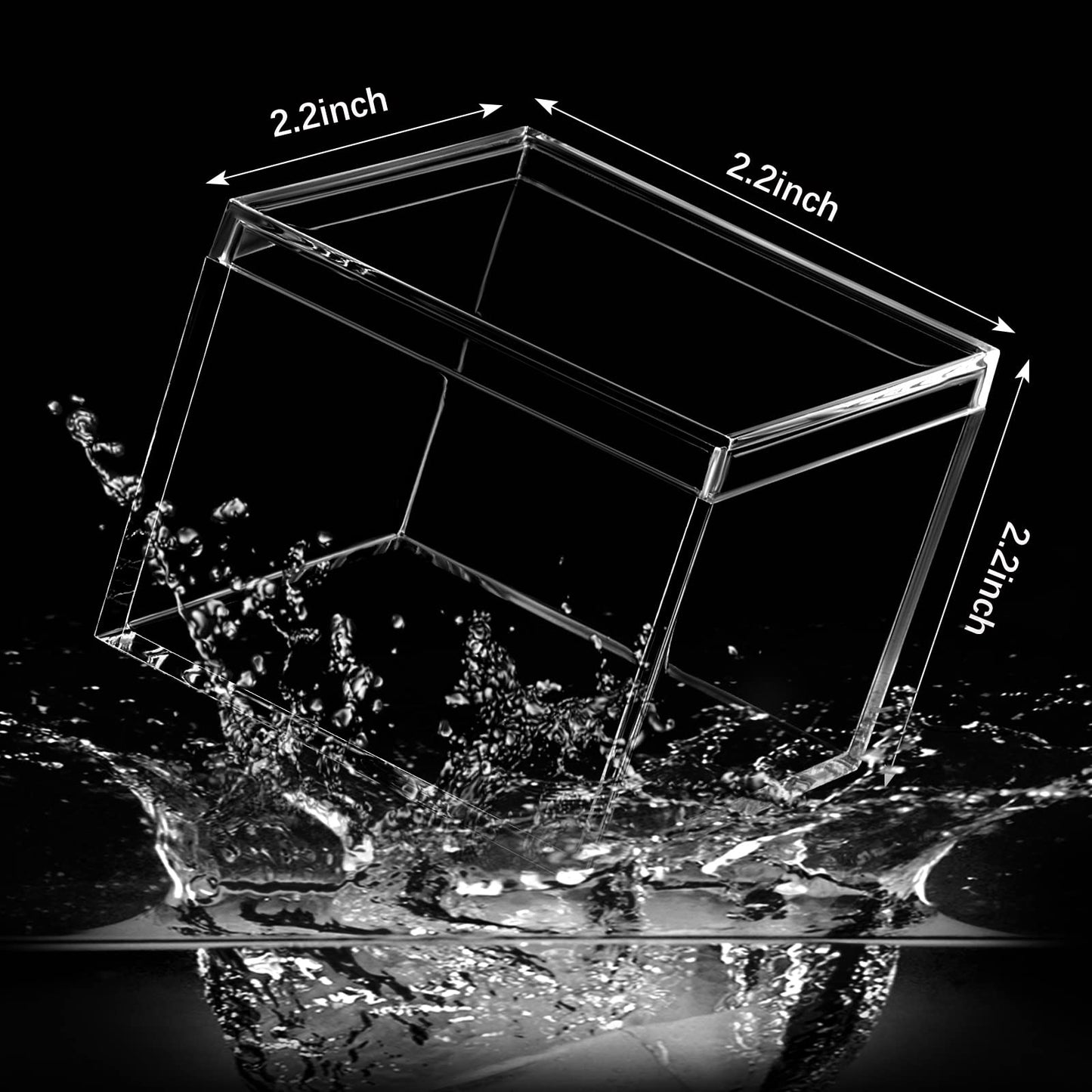 Juexica 12 Pcs Clear Acrylic Box with Lid Plastic Small Acrylic Boxes Decorative Storage Box Jewelry Display Mini Clear Container for Home Candy Pill Tiny Jewelry(Square,2.17 x 2.17 x 1.77)
