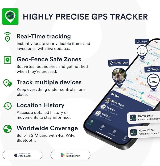 GPS Tracker for Vehicles with Magnet – 4G LTE Real-Time Location Device with App, Long Life Battery – Anti-Theft GPS Tracker for Car, Motorcycle, Scooter, Bike - (12-Mo Subscription Included)