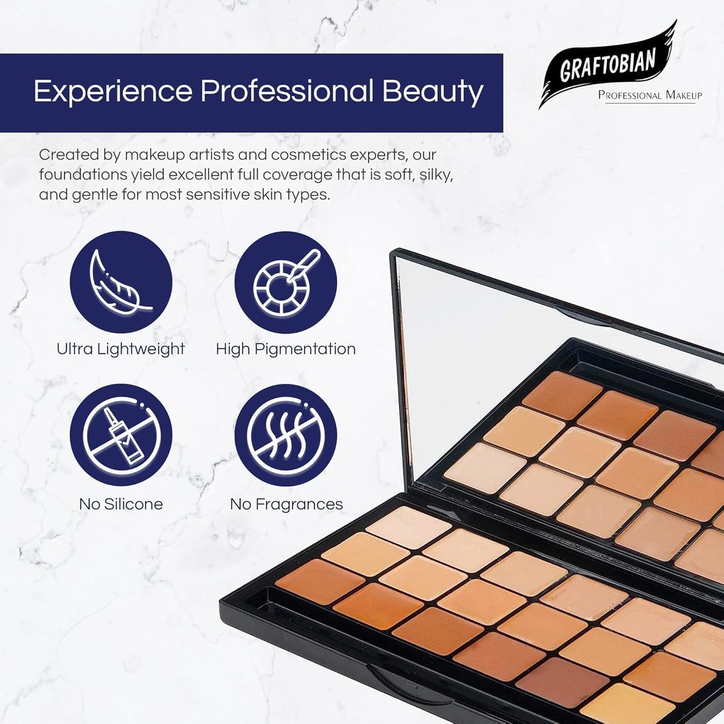 Graftobian Neutral HD Glamour Creme Foundation Super Palette - 18 High Definition Cream Makeup Shades