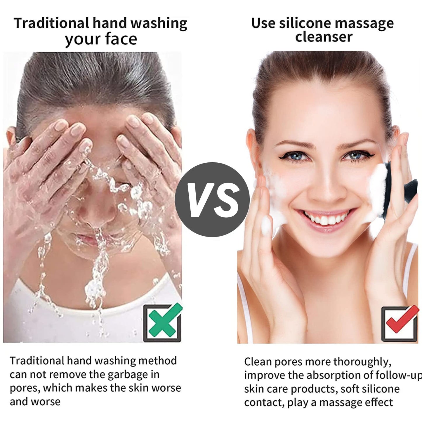 Face Scrubber 2 Pack Silicone Face Scrubber for Men Facial Cleansing Brush Silicone Face Wash Brush Manual Waterproof Cleansing Skin Care Face Brushes for and Exfoliating