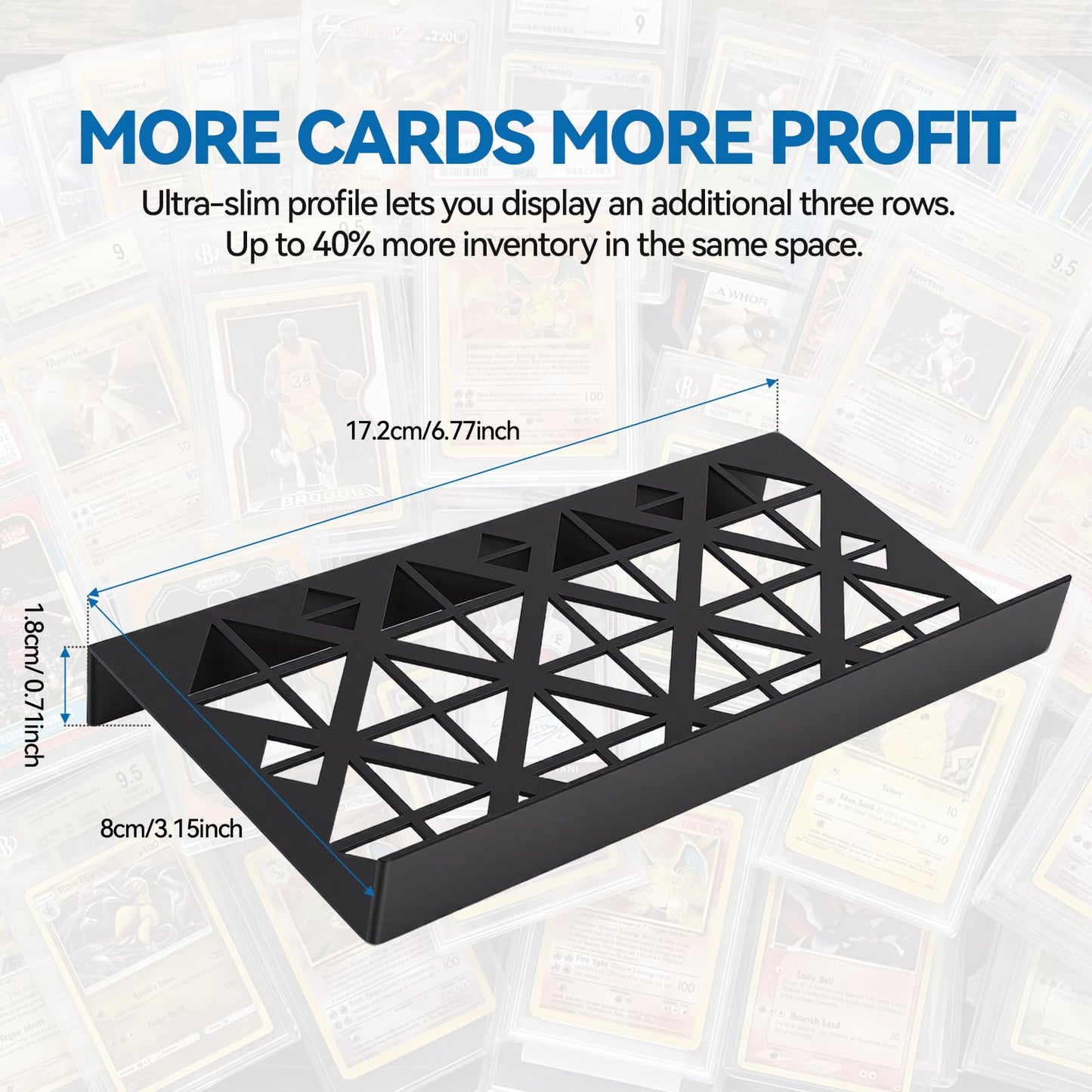 MARINOVA 24 Modular Display Case Card Riser Stands： Perfect for Zion Case-Cardshow Vendor Showcase Stands for Graded Trading Cards and Singles