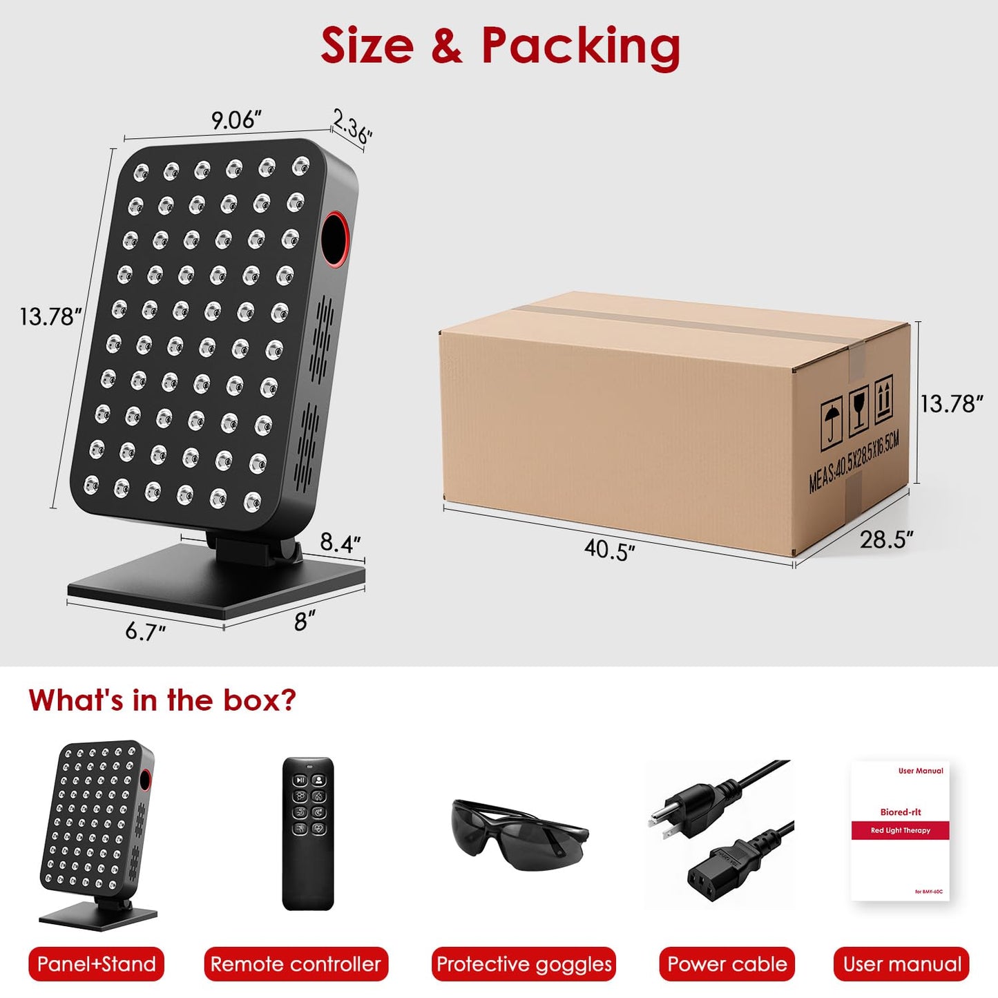 Red Light Therapy Panel 300W 60pcs Dual-Chip 4 Bands LED Light Therapy Red Infrared Blue Green 660nm 850nm 455nm 528nm, High Irradiance, Touch Screen Controller, Ideal for Body, Face, Skincare, Sleep