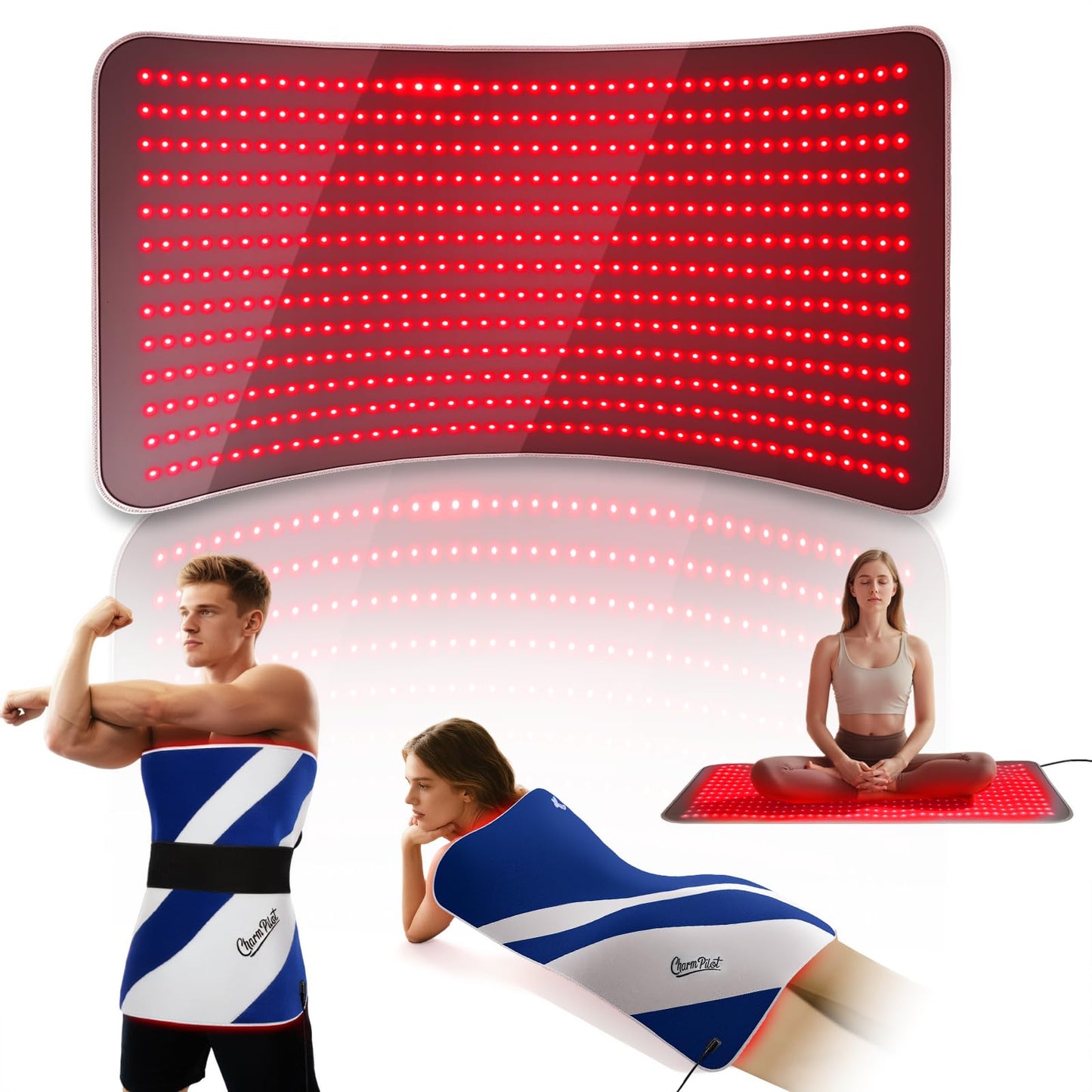 Red Light Therapy Mat for Body, 39" x 23" Large Size Near Infrared Red Light Therapy Pad Full Body, 660nm&850nm(520 LEDs), Adjustable Timer and Power Levels