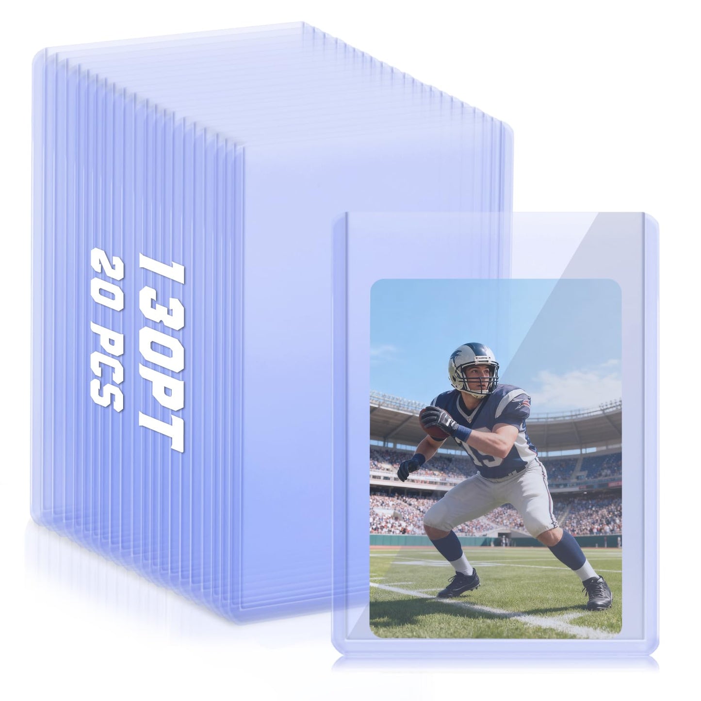 DEDC 20 Top Loader Thick Card Load Holder Storage for Trading Cards Sports Sleeves Hard Plastic 130 Point Protective Toploaders 3"X4" Rigid Memorabilia Collectibles