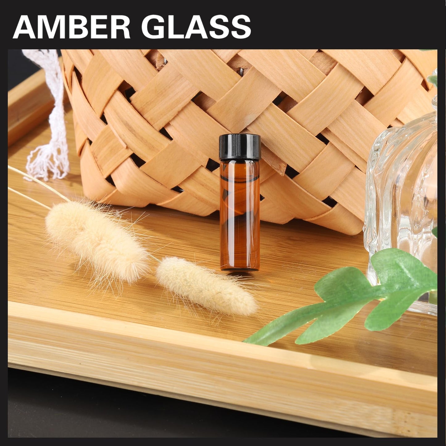 Teenitor 100pcs Essential Oil Bottles, 5ml Essential Oil Bottles Empty Glass Anointing Bottles, Small 5ml Oil Vial, Sample Bottles