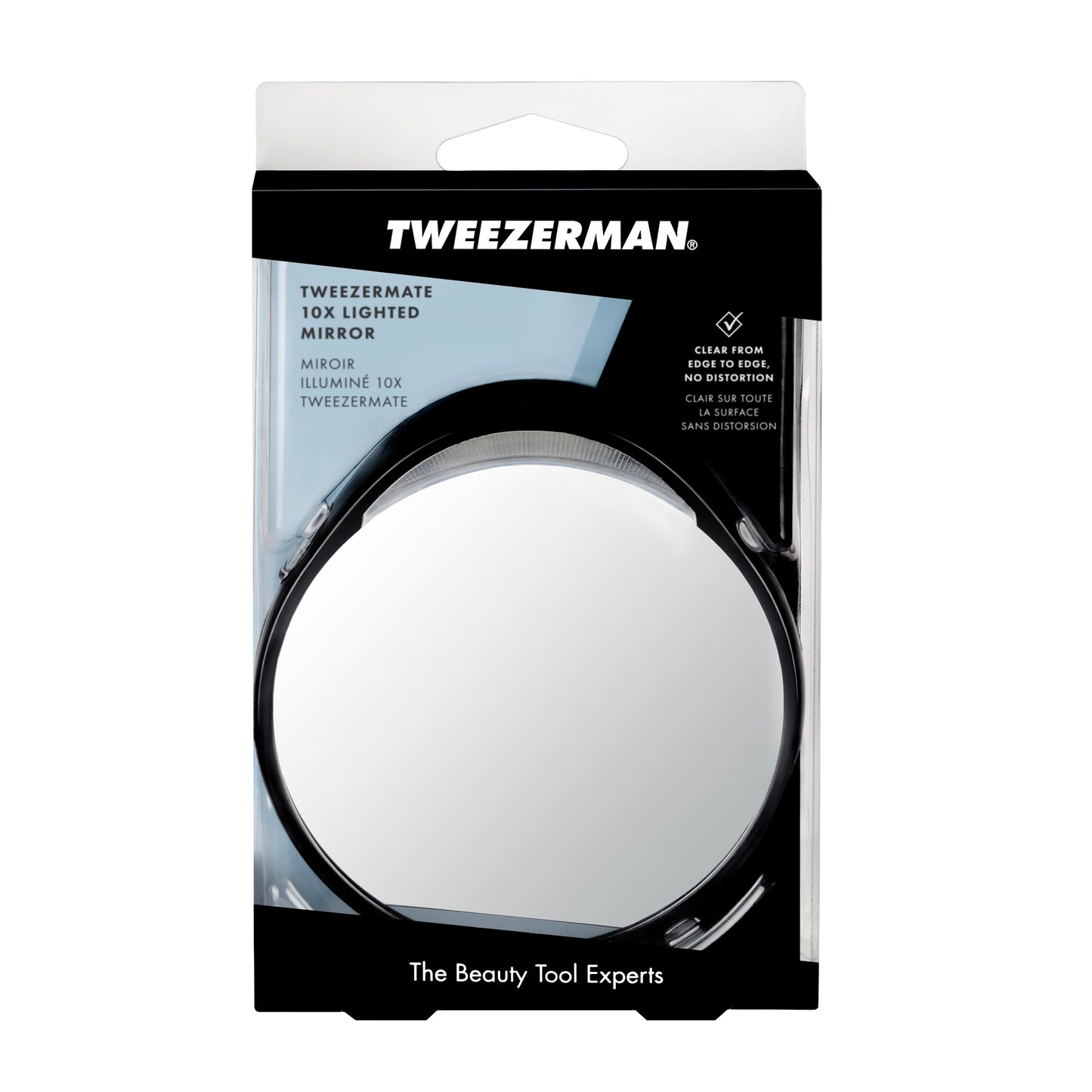 Tweezerman 10X Lighted Mirror, Clear and Bright