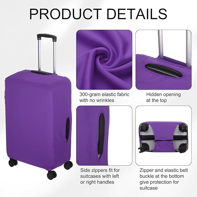 uxcell Travel Luggage Cover, Washable Suitcase Covers for Luggage Anti-scratch Suitcase Protector Elastic Baggage Protective, Fits 26-28 Inch Suit Case, Purple Blue