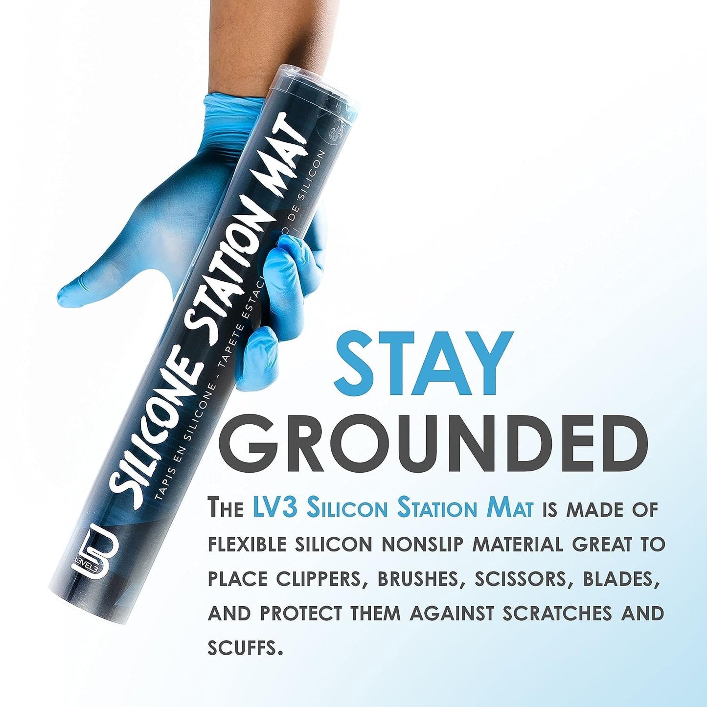 L3 Silicone Mat - Comfortable and Durable Non-Slip - Protects Against Scratches and Scuffs - Great for Barber and Hair Stylist Working Spaces (4 Pack)