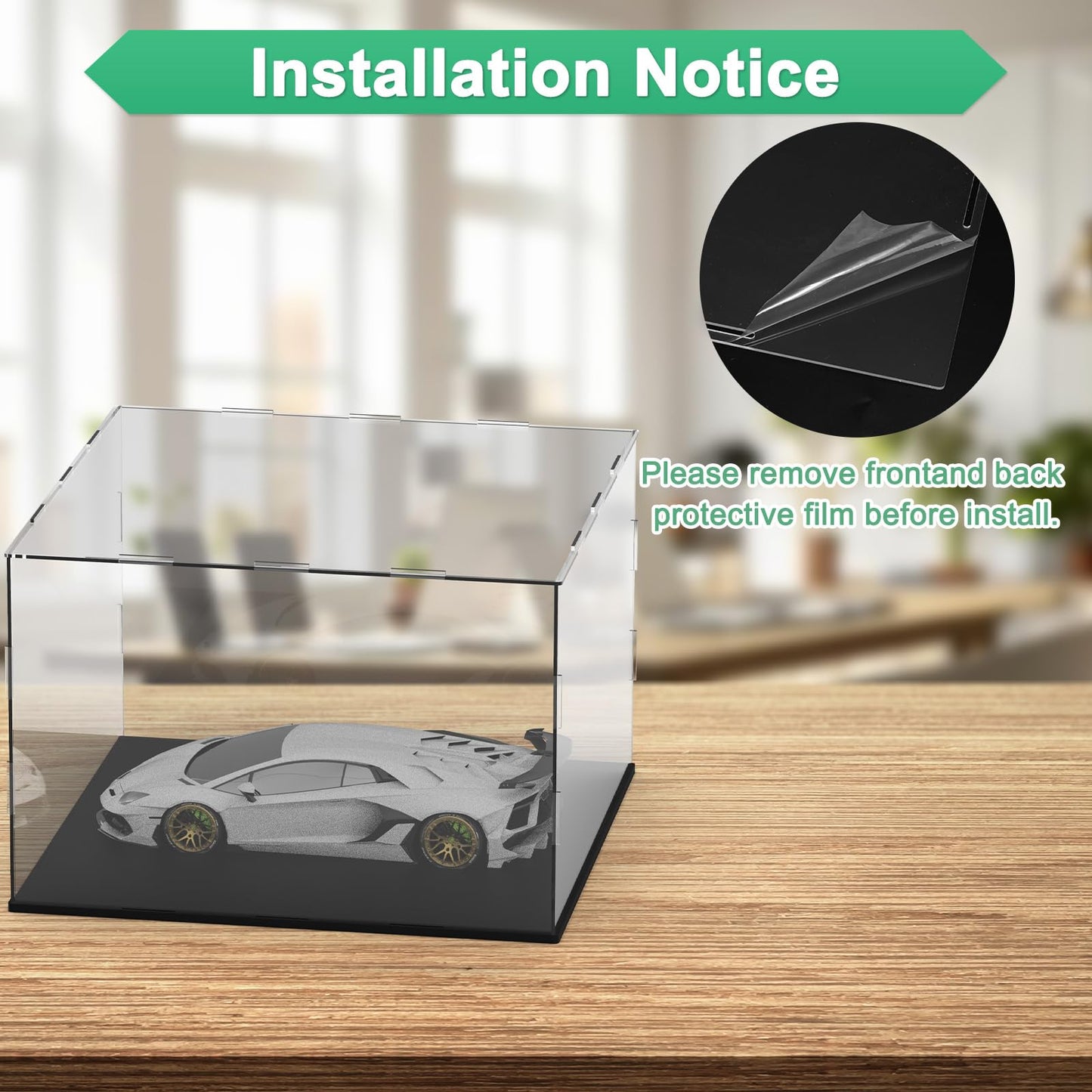 M METERXITY Clear Acrylic Display Case, 12 x 12 x 8 Inch Assemble Clear Acrylic Display Box Dustproof for Action Figures/Model/Statues/Collectibles/Doll/Toys/Home Storage