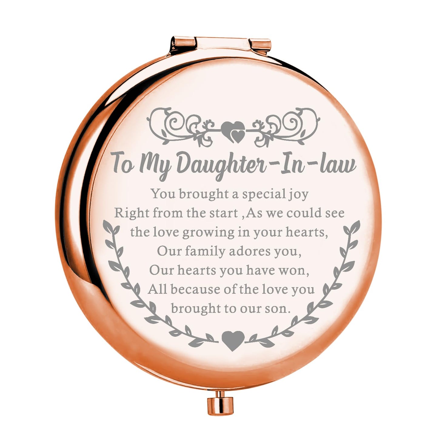 MYOSPARK Daughter in Law Gifts to My Daughter-in-Law Wedding Compact Makeup Mirror Bride to Be Gift from Mother in Law (Daughter-in-Law Mirror)