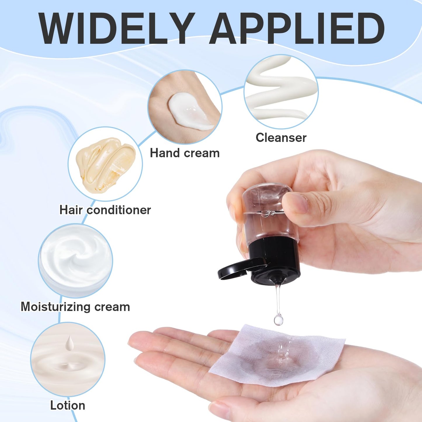 Yiyiring 50 Pcs 0.5 oz Small Travel Bottles with Flip Cap Wide Mouth Travel Size Plastic Bottles Mini Refillable Leakproof Liquid Storage Container for Toiletries Shampoo Cosmetic Lab Reagent Sample
