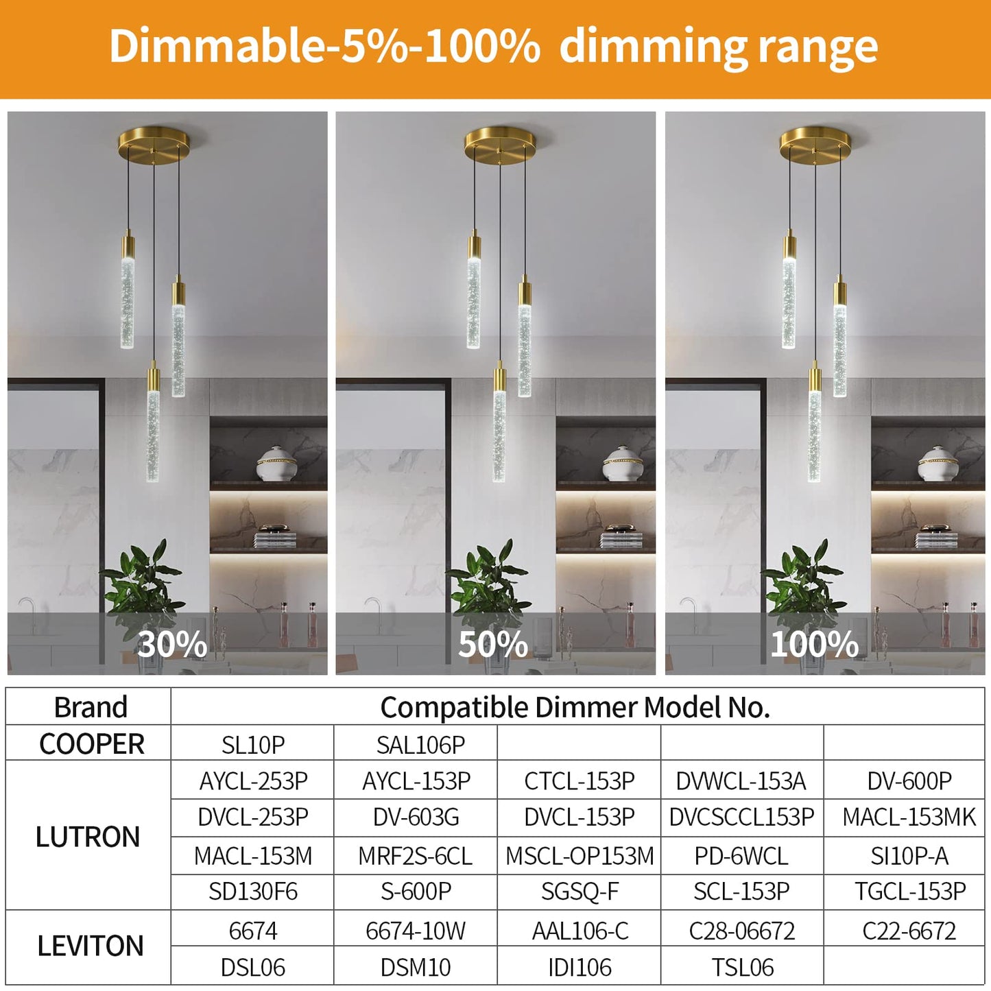 zhllmq Modern Light Fixture Kitchen Island Pendant Light Dimmable LED Gold Pendant Lights Mini Crystal Pendant Lighting for Bedroom Dining Room Living Room（3-Light ）