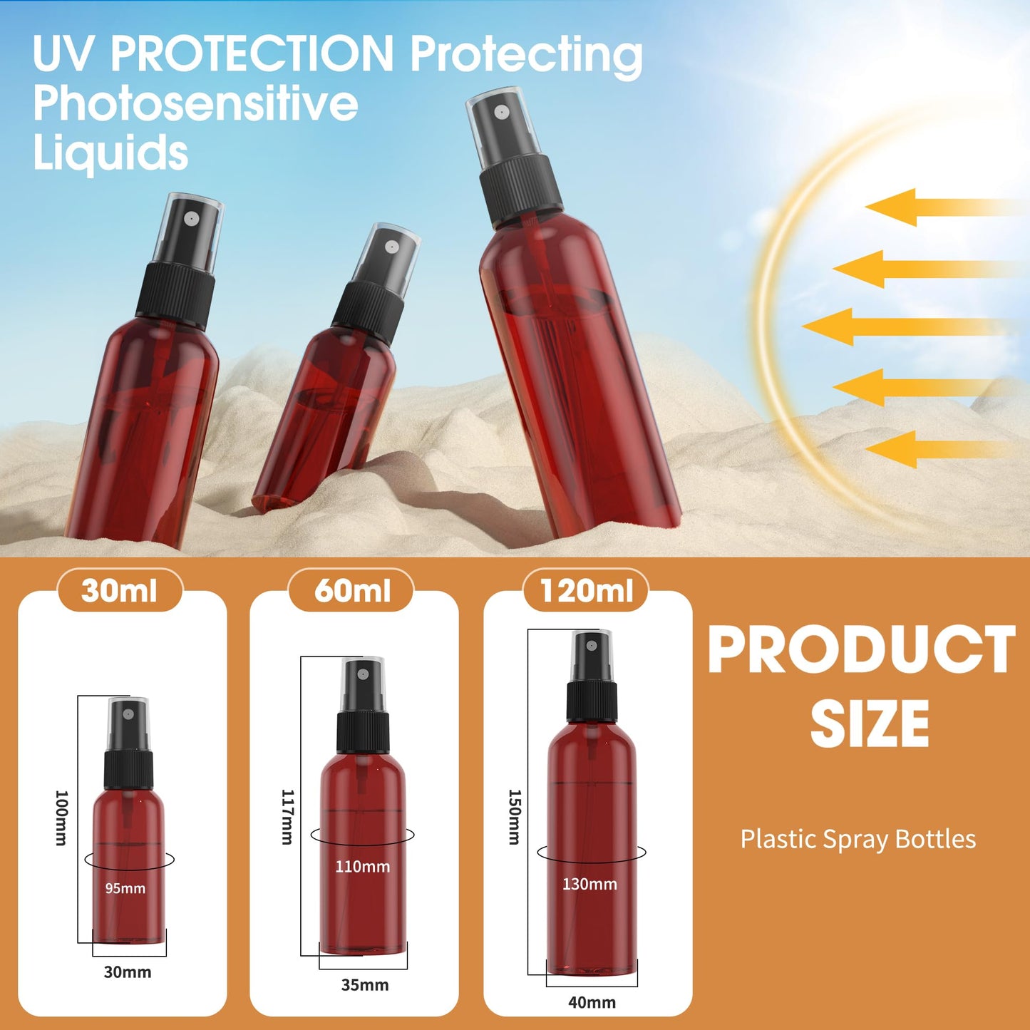 EVANCENT 50Pack 4oz Spray Bottles Plastic, 120ml Small Spray Bottle Bulk Black Fine Mist Sprayer, Portable Empty Refillable Containers Cosmetic Bottles for Plants, Cleaning, Misting & Skin Care-Red