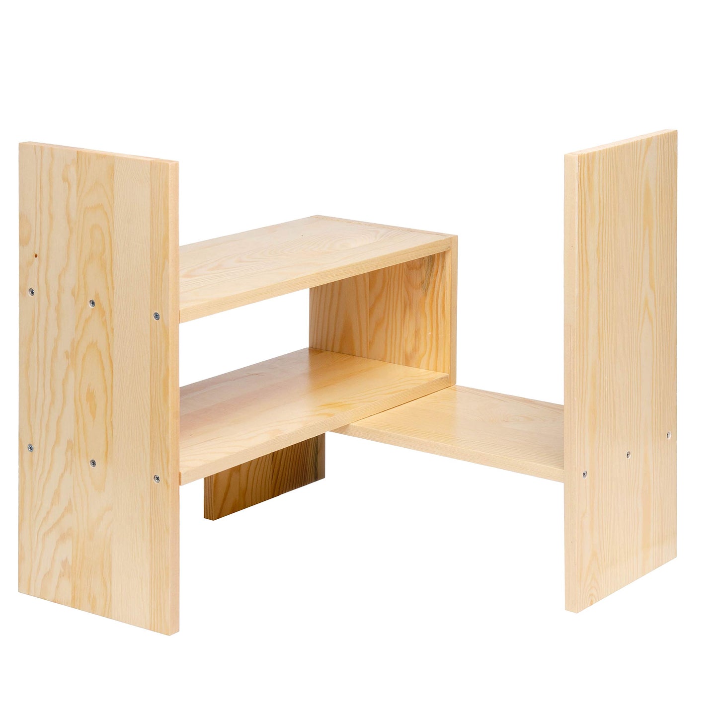 VERGOODR Desktop Organizer Office Storage Rack Adjustable Natural Wood Display Book Shelf Stand Rack Wood Caddy Desk Organizer Set Office Storage Expandable Tabletop