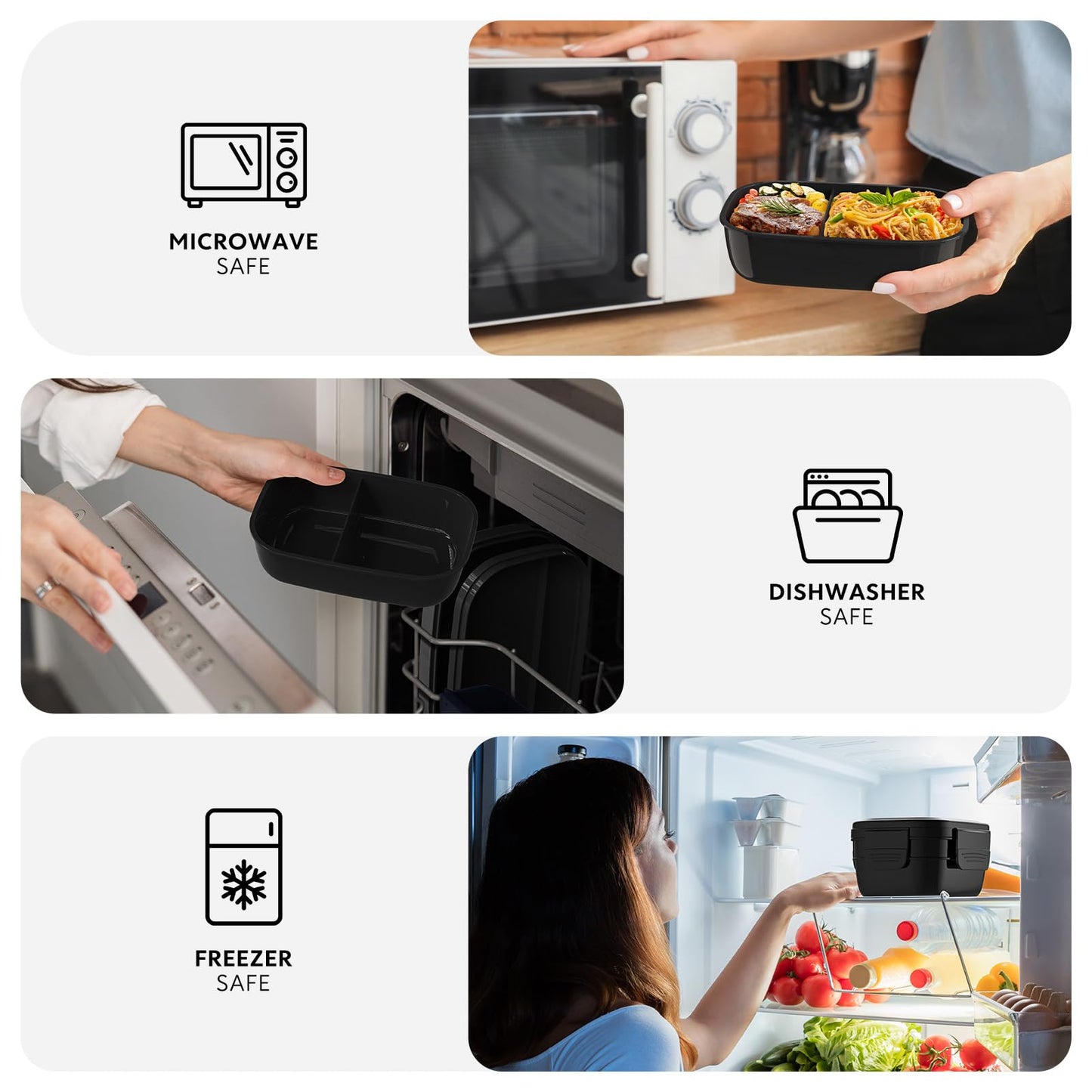 HOMETALL Bento Box Adult, Lunch Box Containers for Men Women with 8 Compartments, Lunch Containers with Utensils, 51 OZ/1900ML, Microwave & Dishwasher Safe