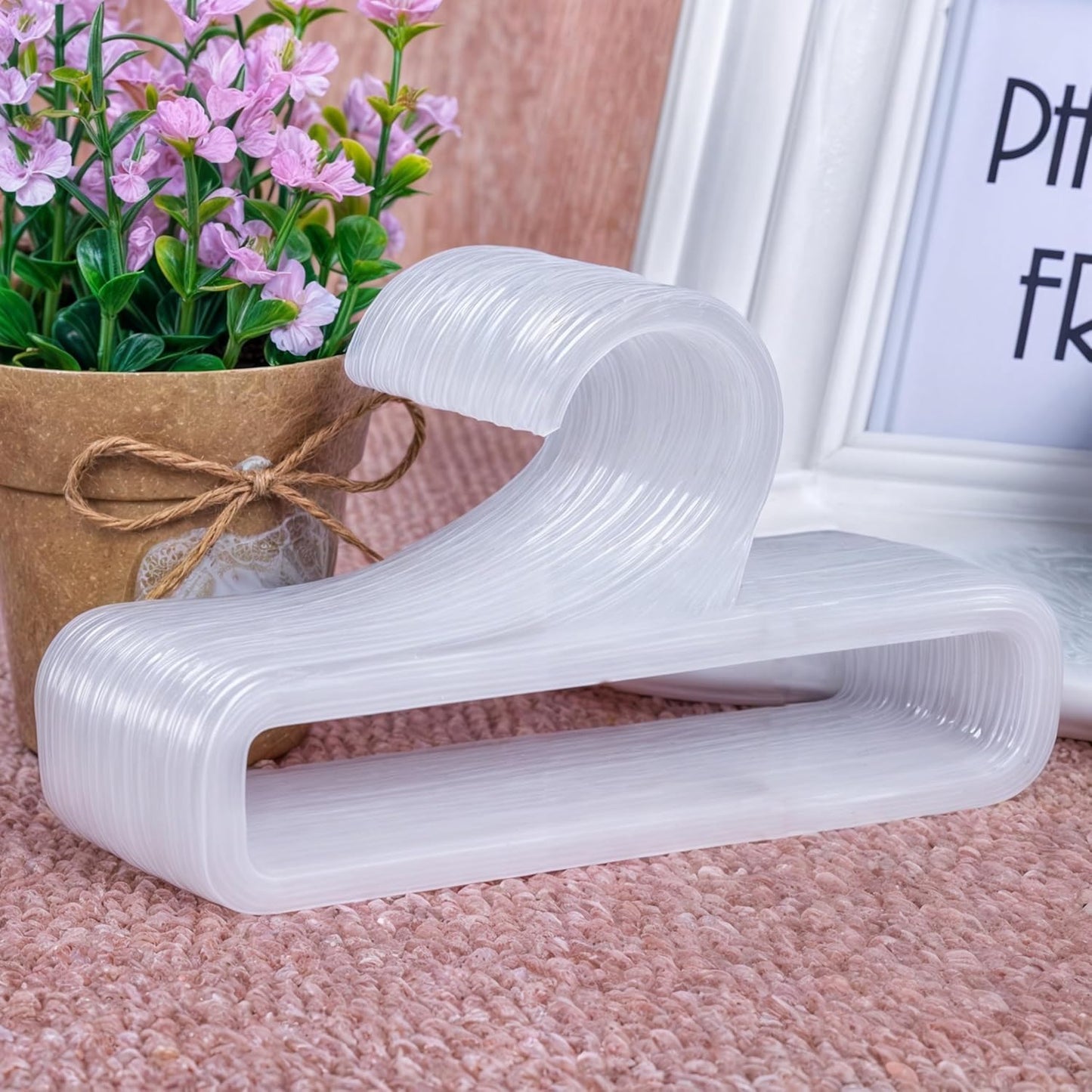 50Pcs Tea Towel Hangers for Retail Display, 7.7" L Plastic Hanger Storage Racks Multifunctional for Sock Storing Hanging Legging Wardrobe Ties Scarf Clothes Shawls Rings Belts Scarves, White, New