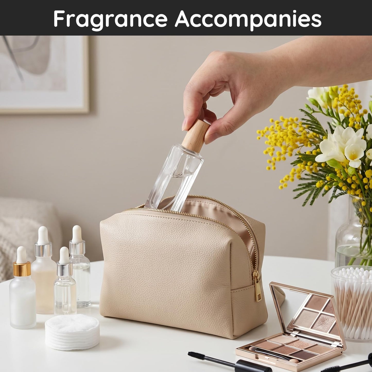 Segbeauty 1oz Clear Glass Perfume Sprayer for Travel, 2pcs Light Wooden Cap Perfume Spray Bottle Refillable, 30ml Fine Mist Travel Cologne Atomizer with Refill Tool, Cosmetic Liquids Toner Container