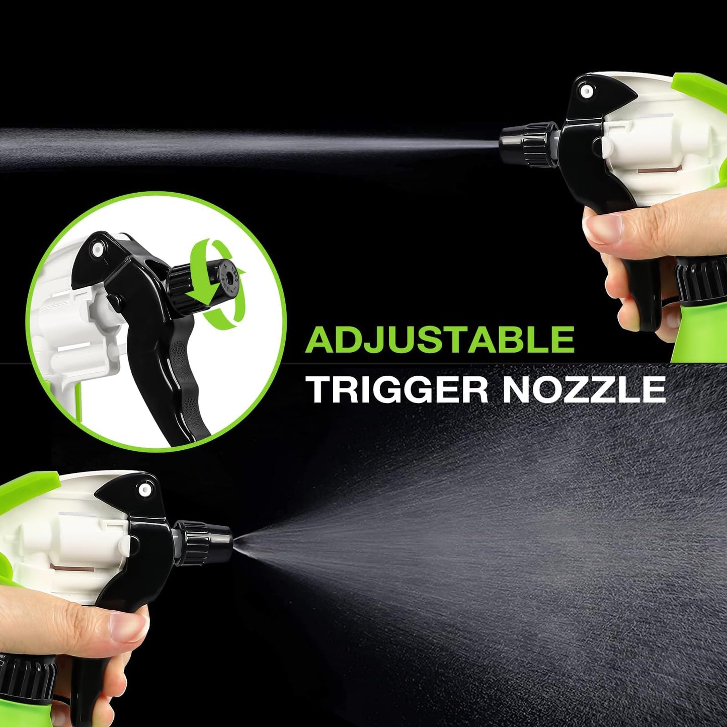 ALL4DETAIL Heavy Duty Spray Bottle 17 oz, Professional Double Mist Trigger Sprayer Bottle for Car Cleaning and Detailing, Acid & Chemical Resistant - Adjustable Nozzle