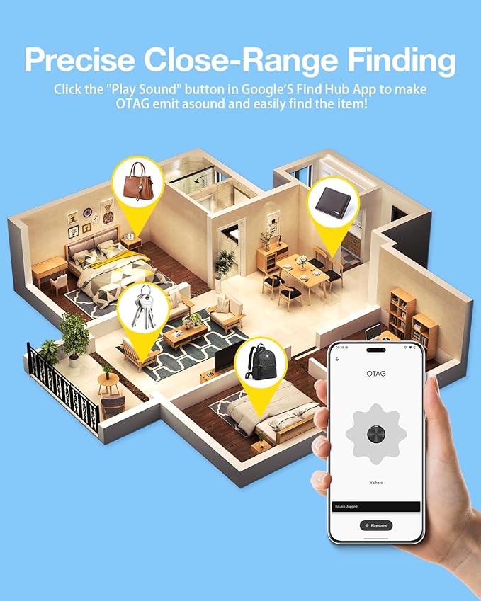 Air Tags for Android,Air Tags-1 Pack Android,Air Tracker Tags with 1 Case,2 Year Battery Life,Google Find Trackers for Google'S Find Hub App,IP65 Waterproof Luggage Tracker Tags for Keys