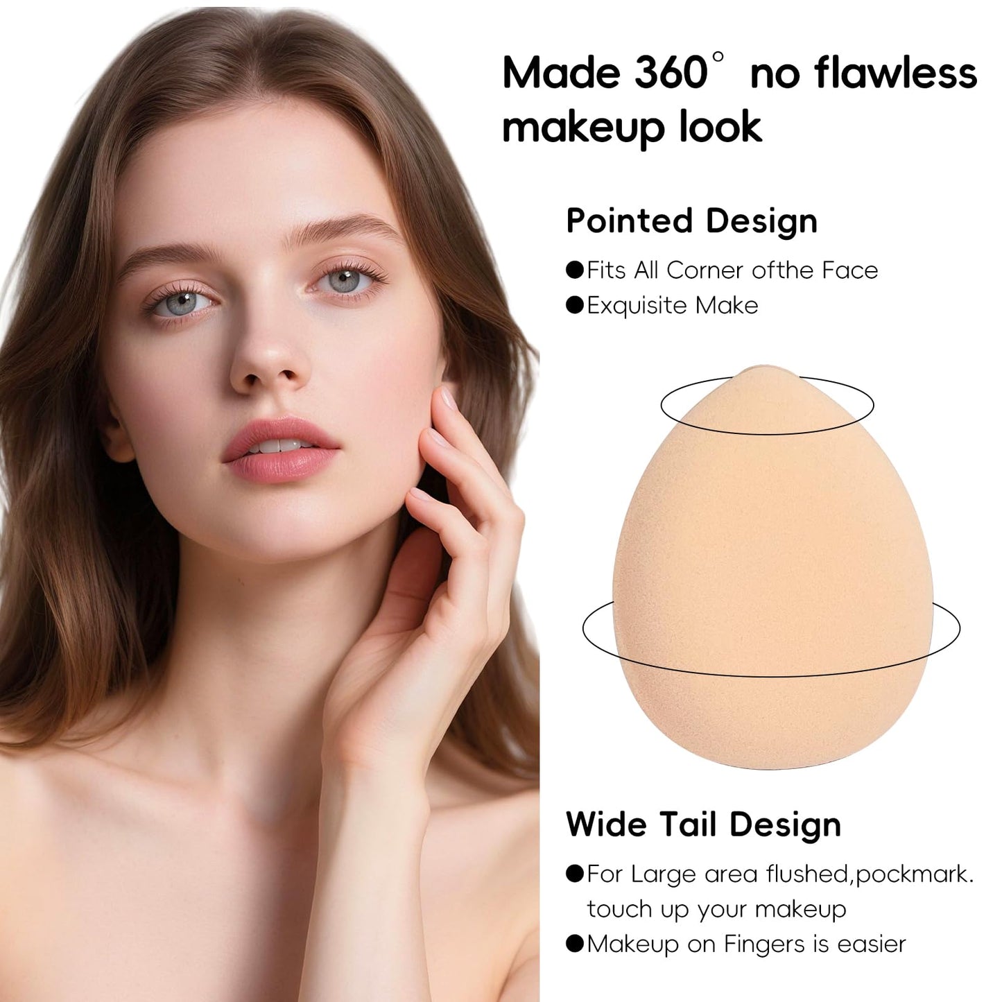 60 Pcs Mini Powder Puff Set with Storage Box, Latex-Free Thickened Makeup Puff for Dry & Wet Use, Ideal for Foundation, Powder & Concealer Application