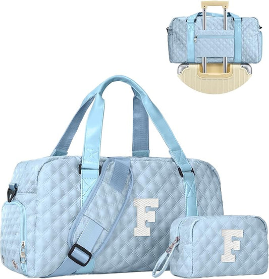 Gifts for Girls Age 10 11 12 13 14 15 16 17 18, Initial Travel Duffel Bag, Graduation Gifts for Her, Monogram Overnight Bag, Gift for Friend Sister Women gifts