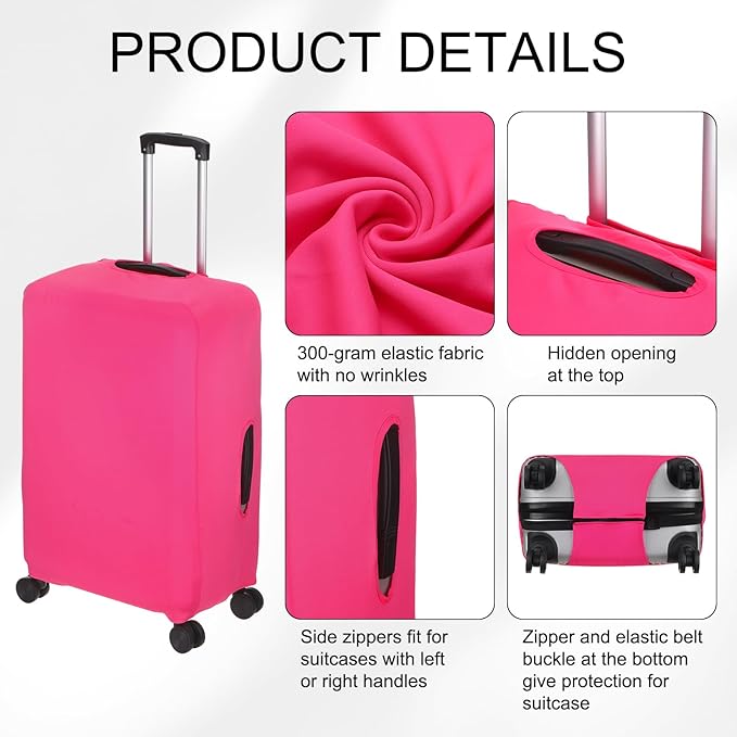 uxcell Travel Luggage Cover, Washable Suitcase Covers for Luggage Anti-scratch Suitcase Protector Elastic Baggage Protective, Fits 26-28 Inch Suit Case, Pink