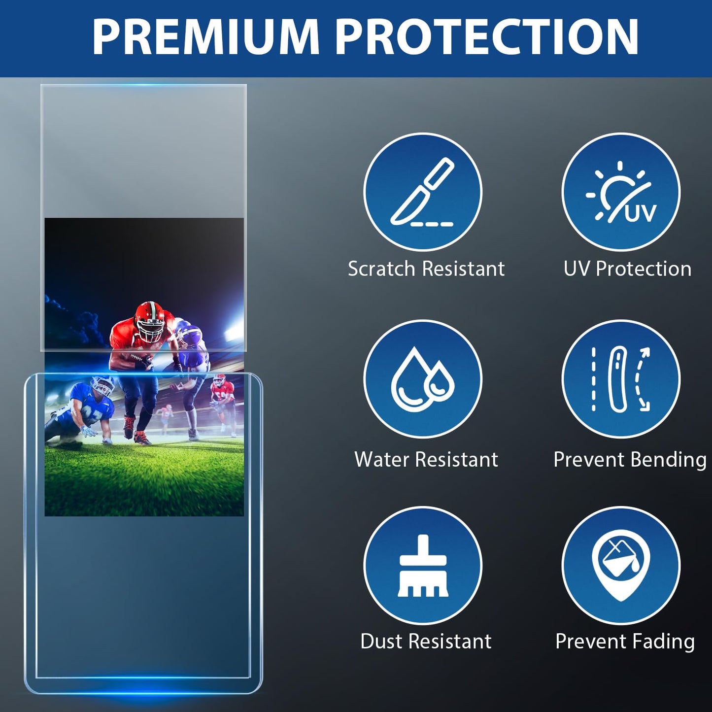 400 Hard Plastic Card Sleeves, Premium Baseball Card Protectors, 3"x 4" Trading Cards Sleeves, Sports Game Cards Holder Top Cases (200 Hard Sleeve + 200 Soft Sleeve)