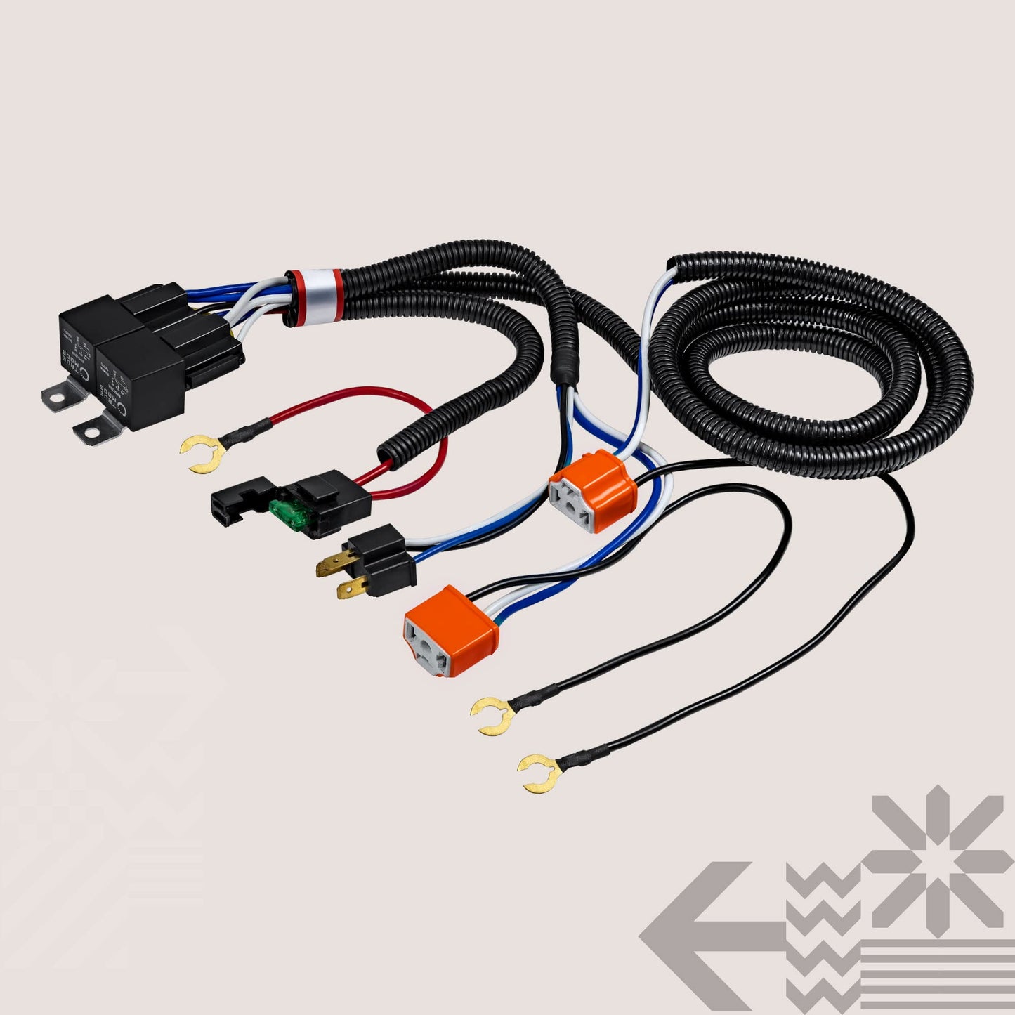 True Mods H6054 H4 LED Headlight Wiring Harness [Negative Switched Conversion] [Fused] Universal H4 Head Light Relay Harness Kit for 9003 H6024 5x7 7x6 4x6 Subaru Toyota Jeep Sealed Beam Headlamp