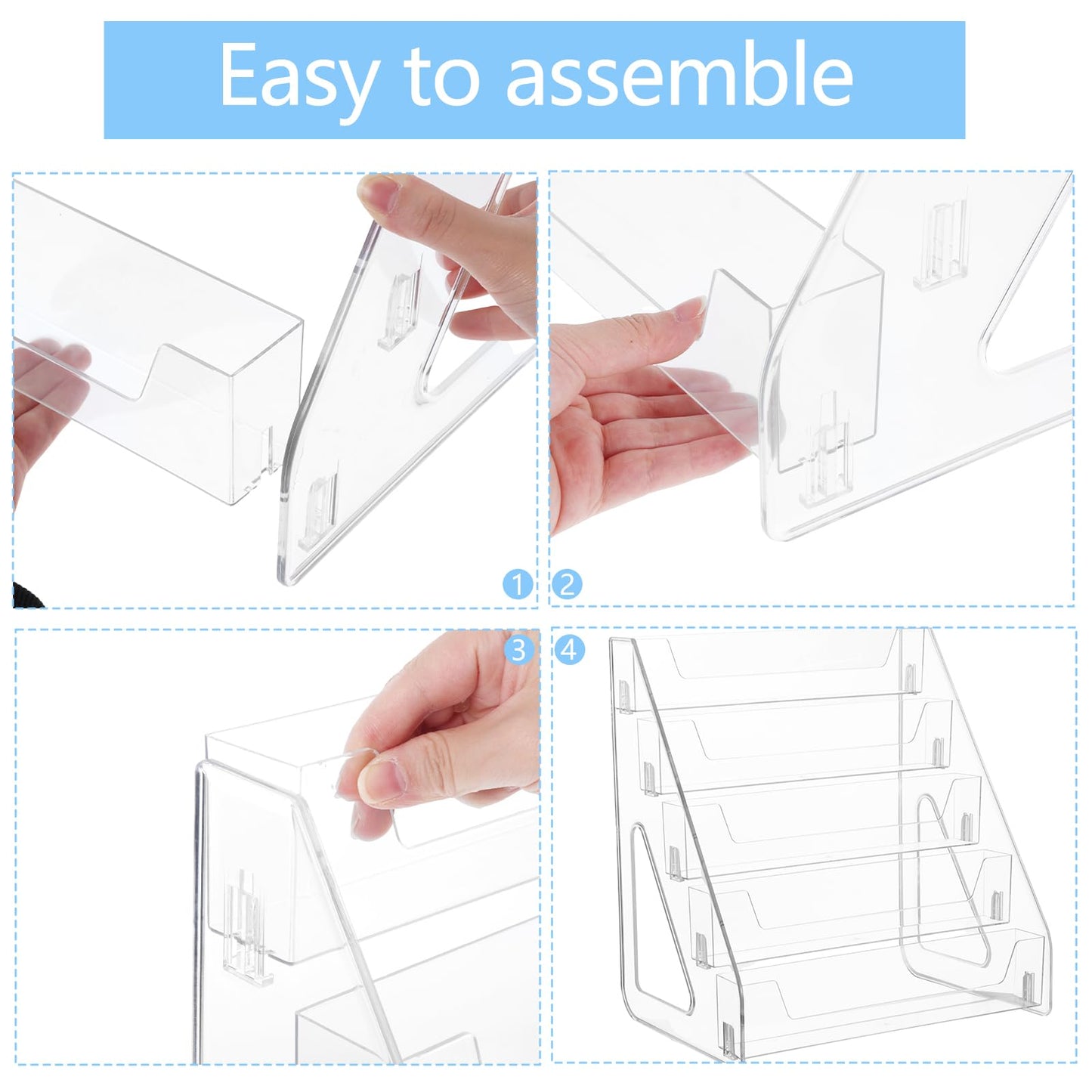 Hlimior 2 Pack 5-Tier Sticker Display Stand for Vendors, Pocket Acrylic Display Stands & Card Stand, Portable Organizer for Trade Shows, Retail Stores, Small Business Supplier Events