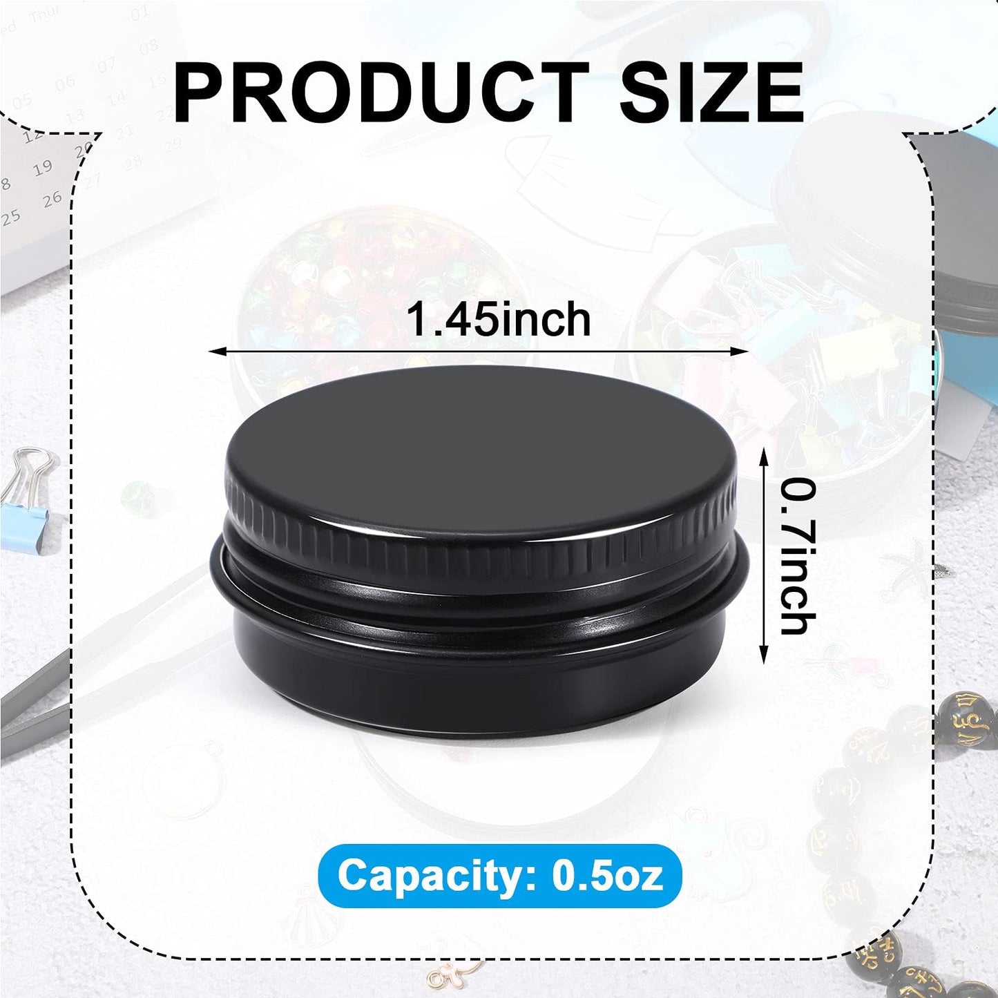 Patelai 36 Pack 0.5oz Round Lip Balm Tin Cans with Screw Lid Aluminum Lip Balm Small Tin Containers Screw Slide Top Metal Empty 15ml Refillable Cosmetic Sample Containers Storage Travel Jars for DIY