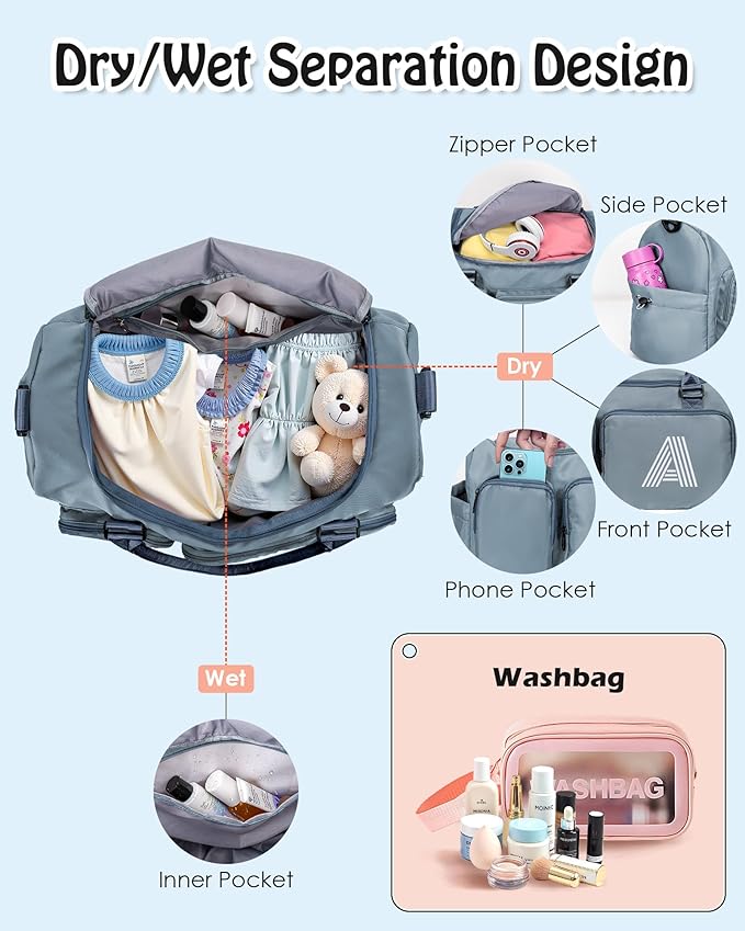 Initial Travel Duffle Bag Women Girls Gift: Personalized Weekender bags, Dance Cheer bag Sports for Girl, Kid Gymnastics Bags, Birthday Gifts for Women Girls Kids Teens Mom Teacher