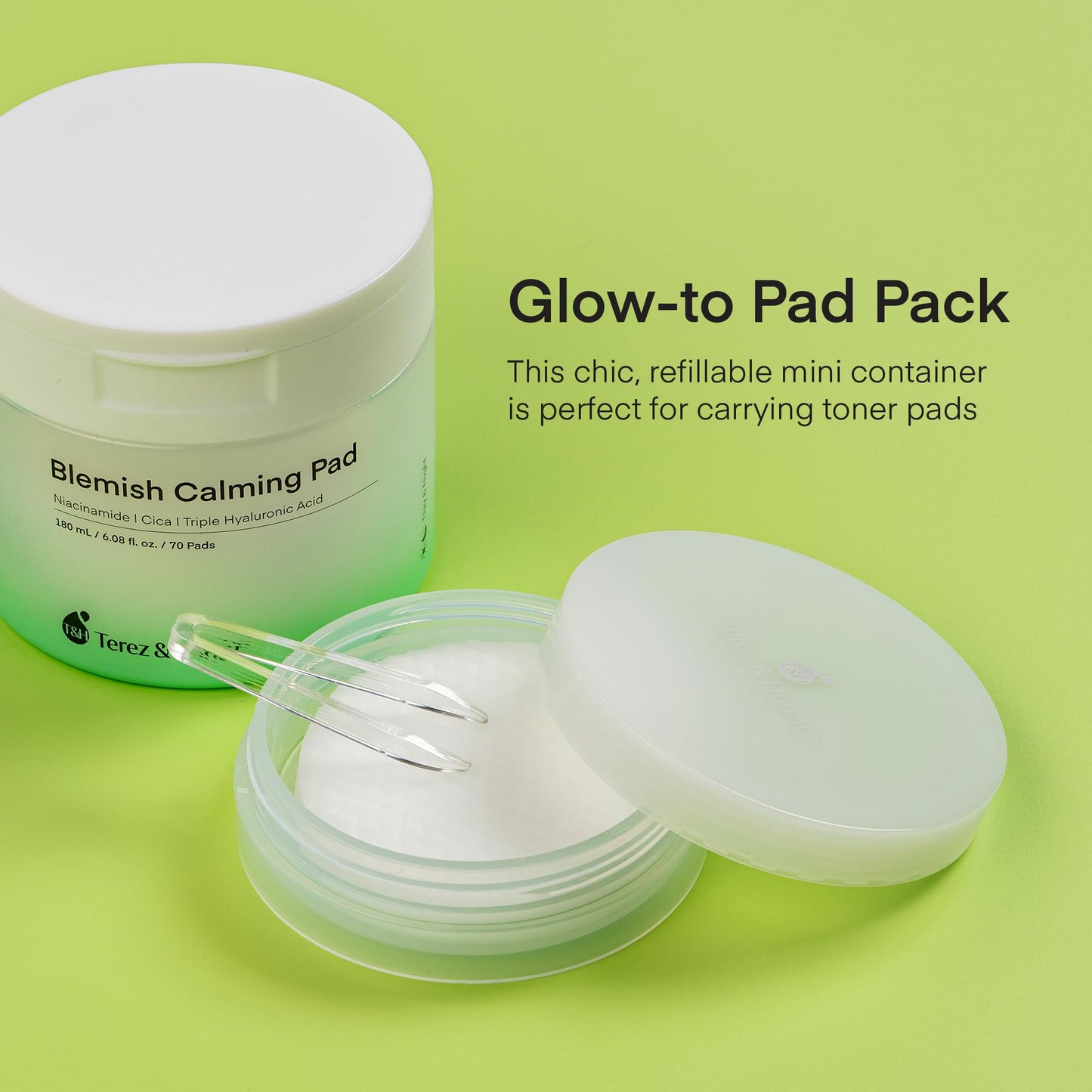 Small Travel Containers for Skincare: 2 Jars Korean Mini Containers with Lids for Toner Pads & Under Eye Patches DIY - Travel-Friendly, Reusable, Leak Proof Skincare Storage, Made in Korea