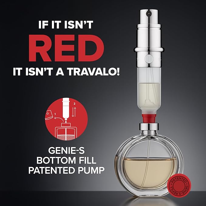 Travalo Classic HD Perfume Atomizer - Leak-Proof and TSA Approved for Air Travel - Reusable, Airtight, Easy-Fill Mini Pump Sprayer - Lightweight, Elegant Design w/Volume Window - Purple 0.17oz